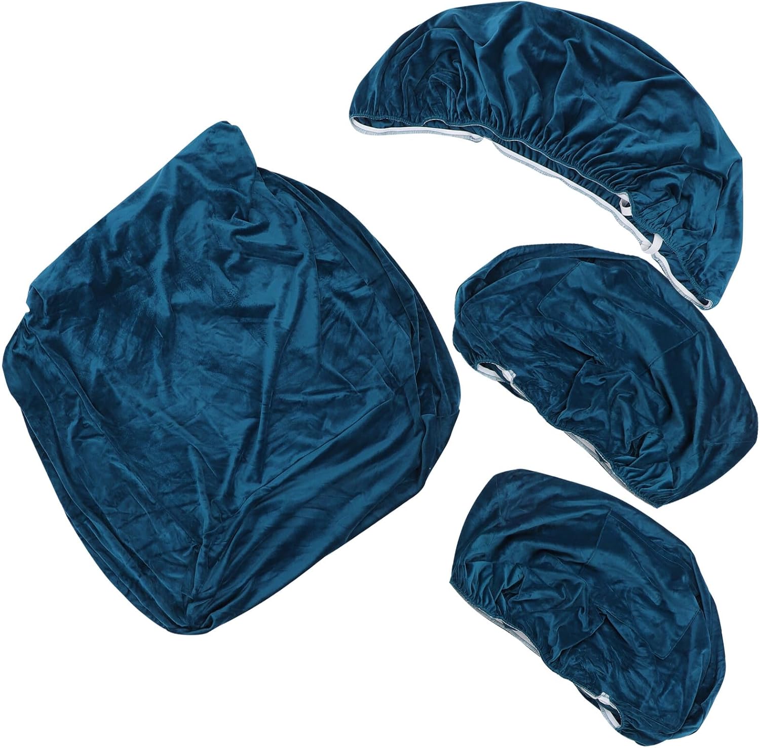 Recliner Seat Cover Furniture Protector Full Stretch Spandex Slipcover with Side Pocket Navy Blue 4pcs Set Indoor Chair Cover for Living Room