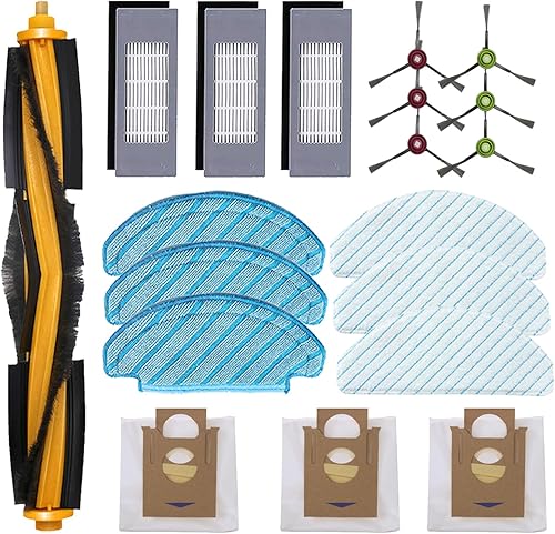 Piezas de repuesto de repuesto para Ecovacs DEEBO N10 N10 Plus N8 T8 Series Robot Aspirador, 1 cepillo principal, 3 pares de cepillos laterales, 3