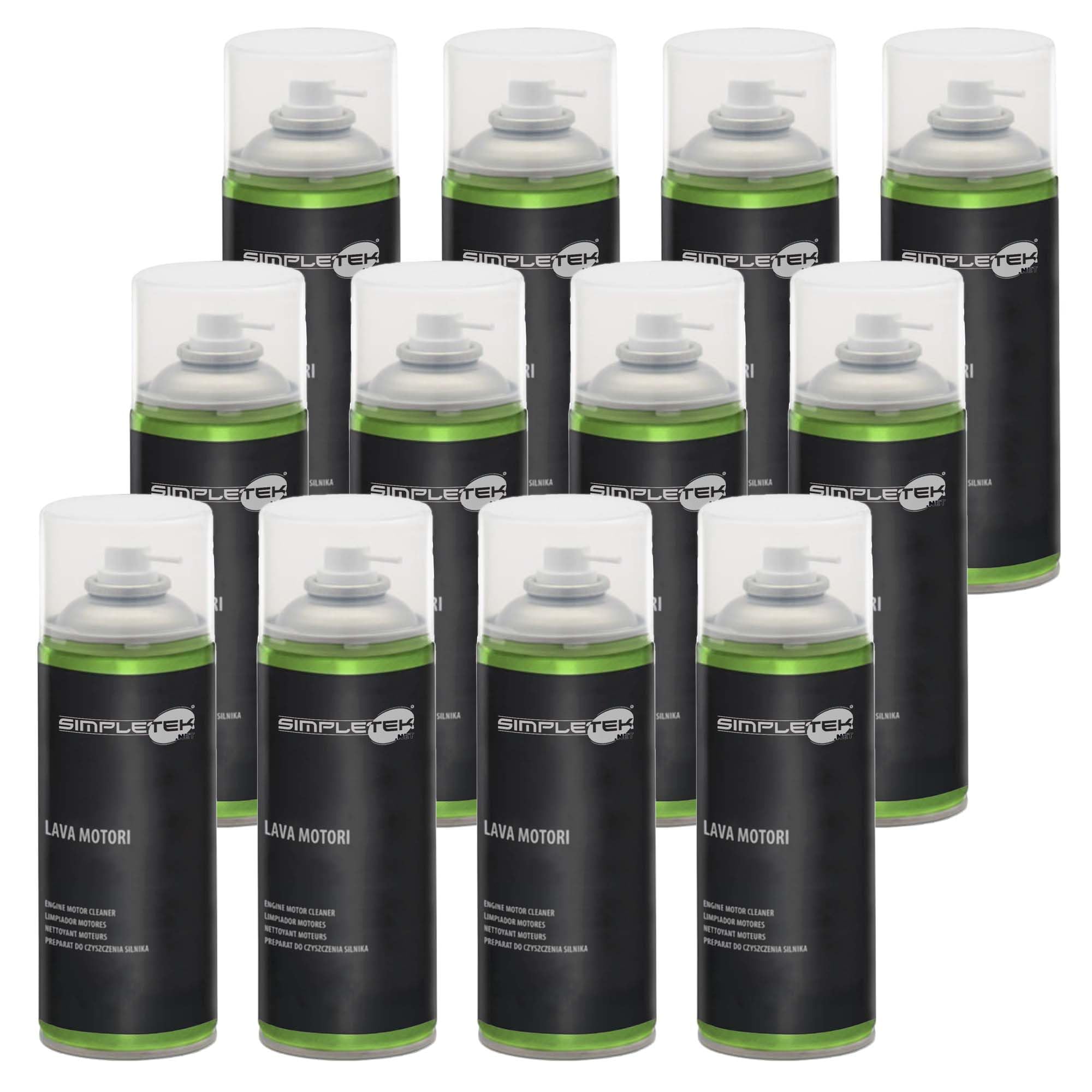 SIMPLETEK - 12x Bomboletta Spray Lava Esterno Motori Pulizia e Manutenzione Residui Catrame Asfalto Auto Automezzi 400 ml (1 pezzo)