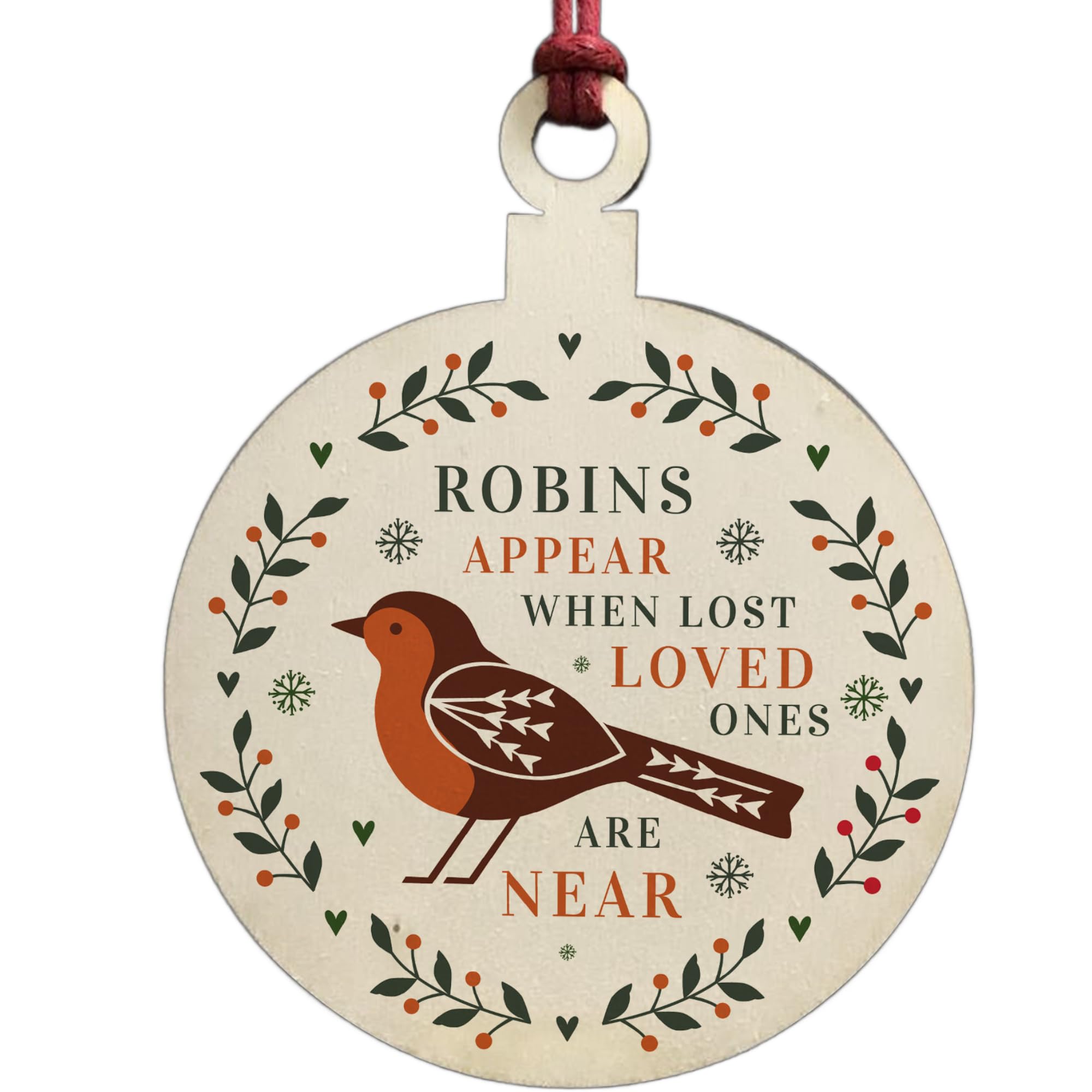 Robins Appear Memorial Acrylic Tree Decoration Mum Dad Nan Grandad Memorial Gift