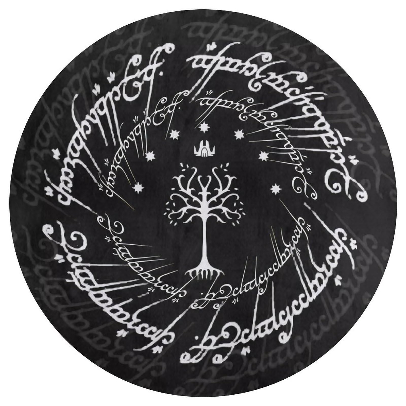 Tapis de sol rond Viking Yggdrasil velours corail antidérapant 90x90 cm