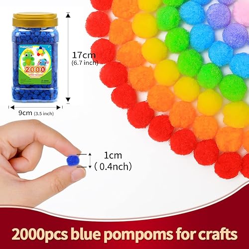 Vista 32 de Praisebank Pompones rojos, 90 unidades, 1.5 pulgadas, perfectos para artes y manualidades