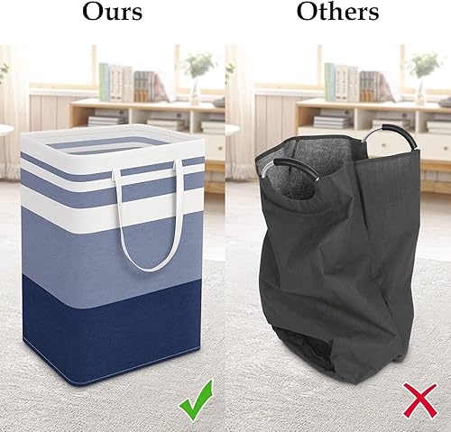Miniatura 5 de StorageRight Cesta de lavandería plegable grande con asas de fácil transporte, cestas de ropa independientes para lavandería, dormitorio, ropa,