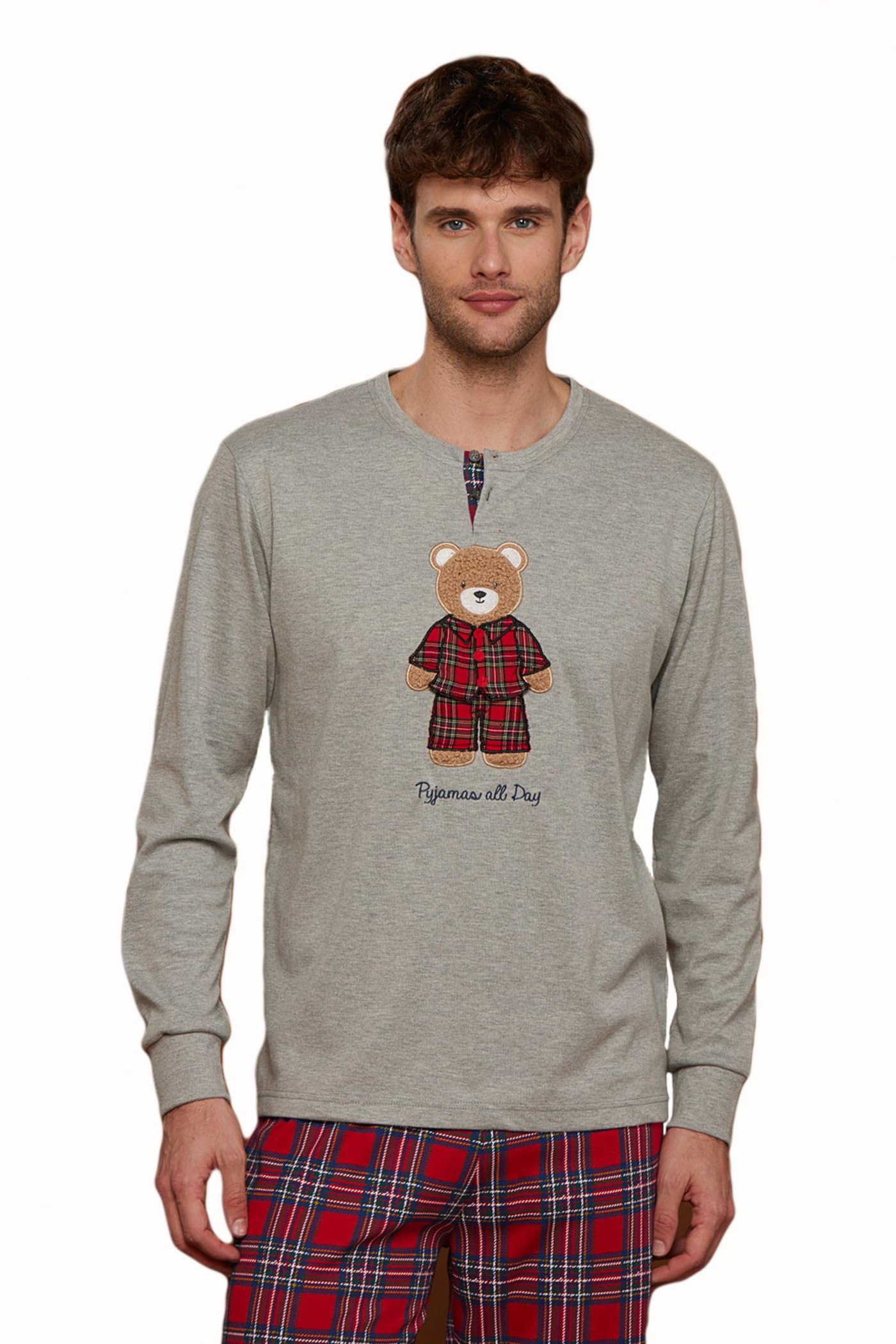 Noidinotte - Pigiama uomo caldo cotone sleepy - XXL Grigio