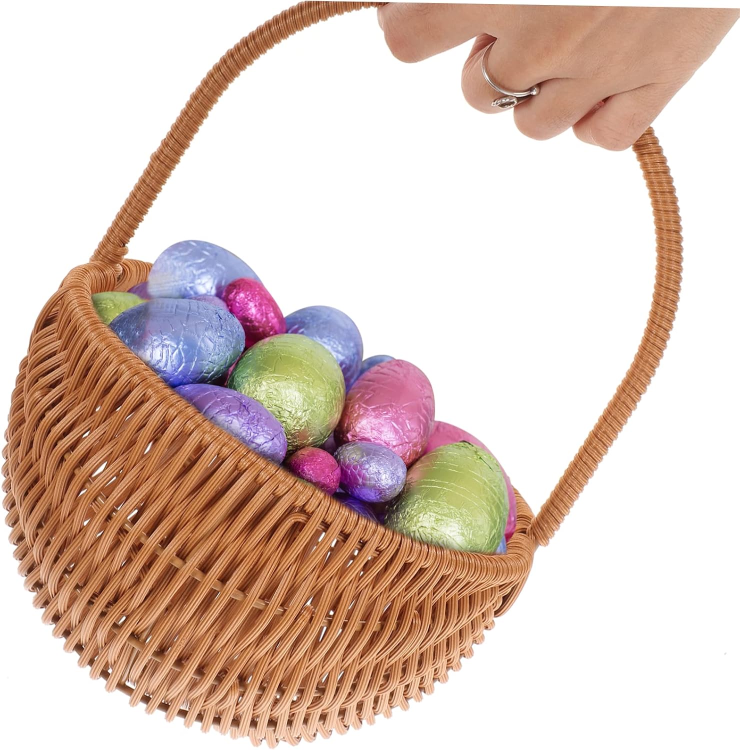 Rectangular Mini Easter Basket with Handle for Party Storage Woven Decoration for Eggs Candies and Items for Home and Kindergarten Decor
