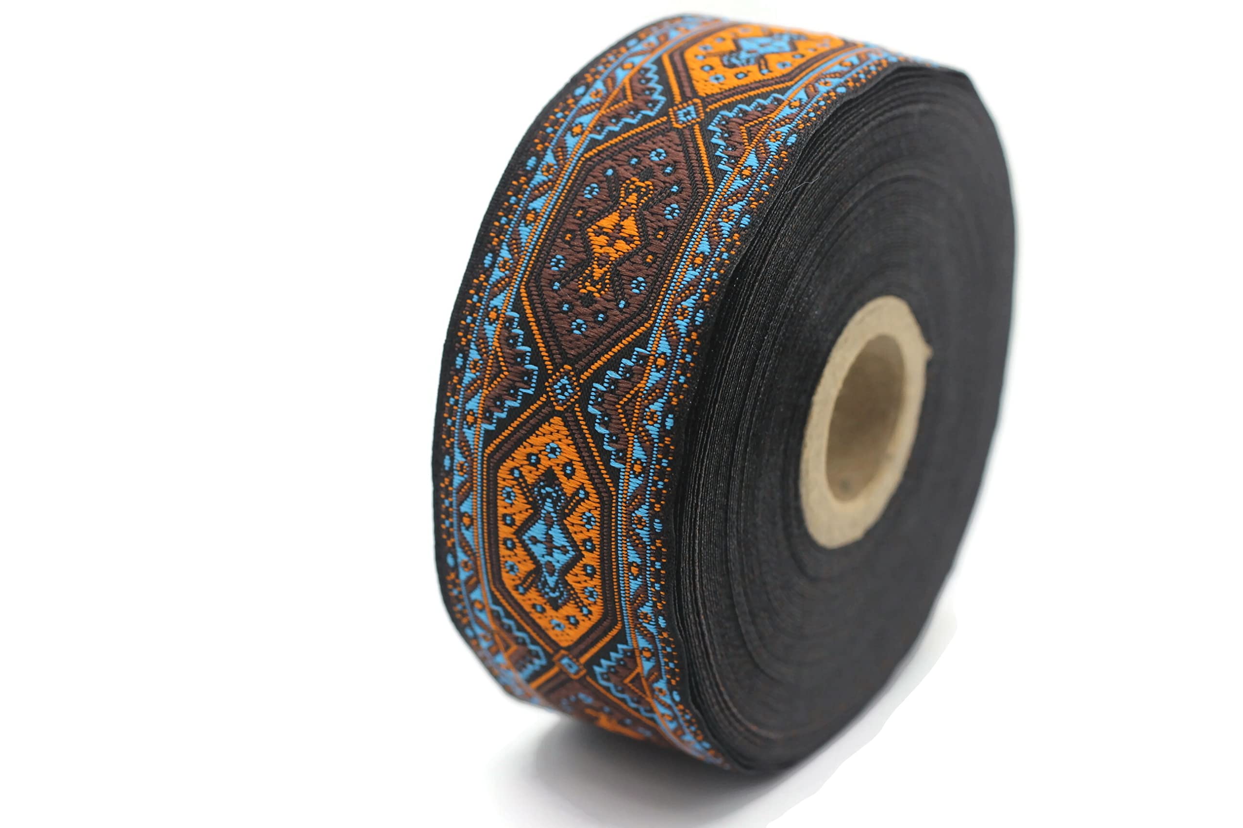 10 Meter Blaues Jacquard-Webband – Trachtenborte 35 Mm Breit Für Nähen & Dekoration