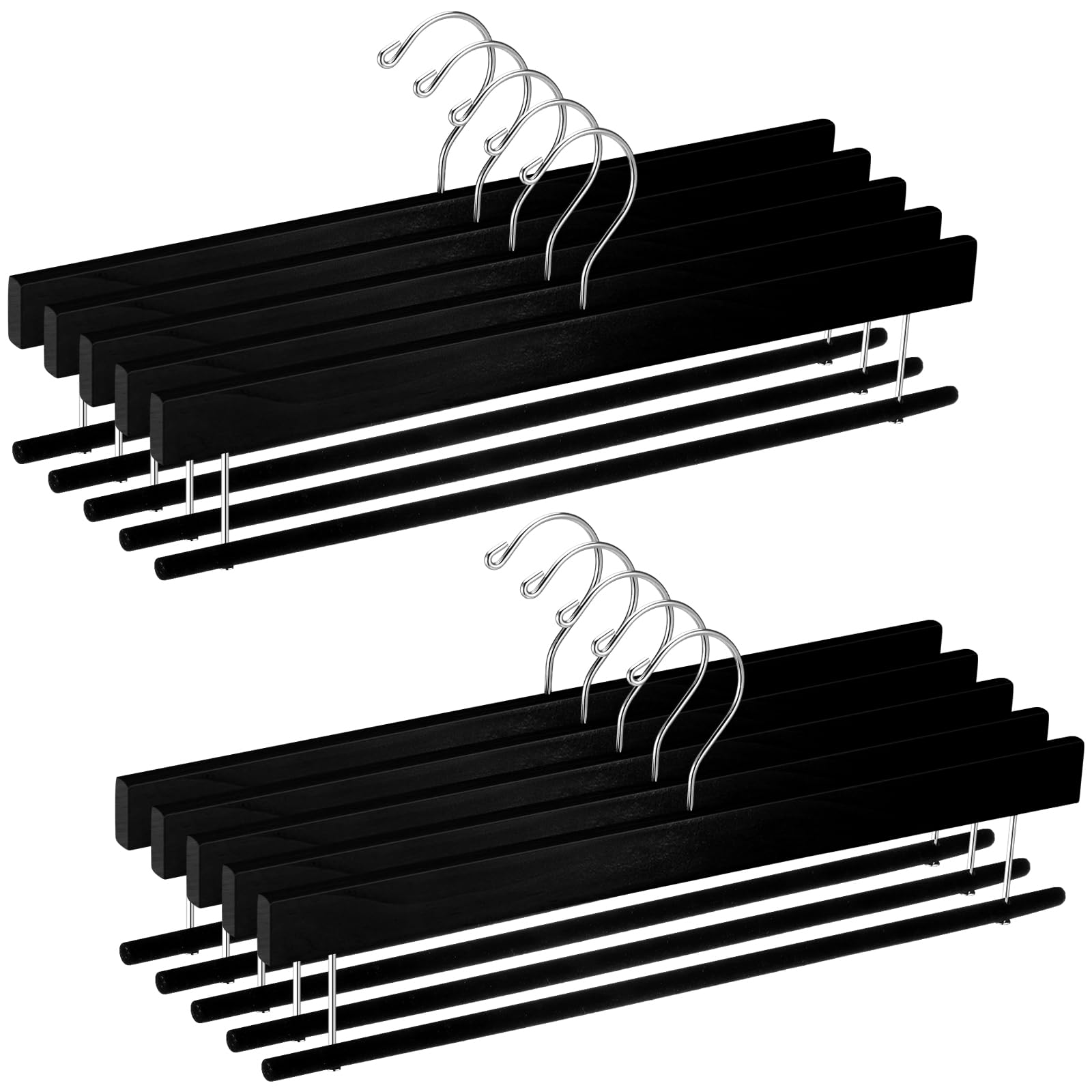 Cintres en bois pour jeans et robes Chunful, l'astuce gain de place pour armoire ordonnée