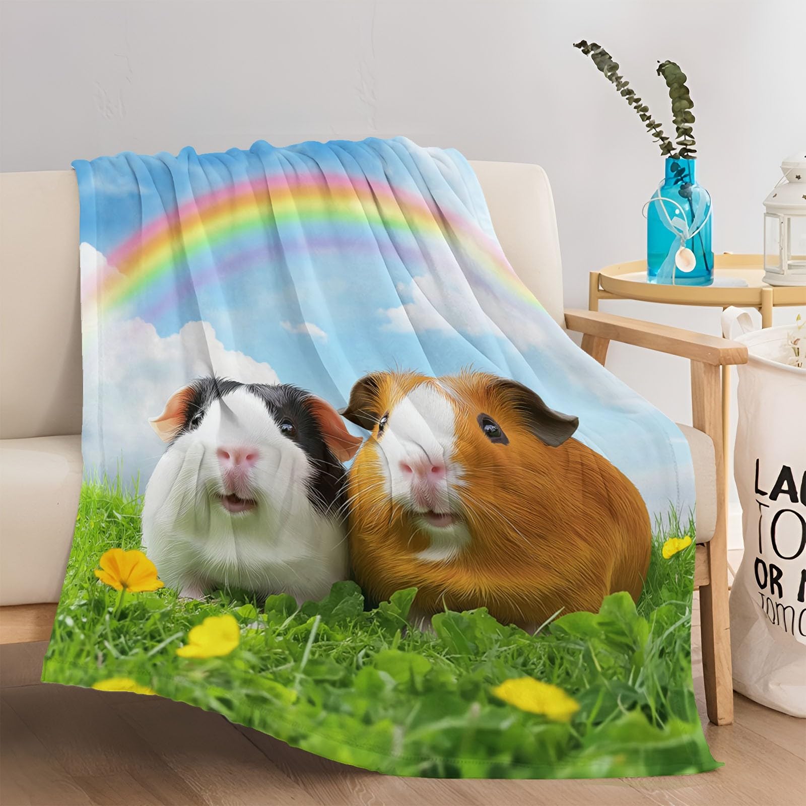 Animales Lindos Cielo Manta Ligera súper Suave y acogedora para la Cama Vistoso Mantas mullidas para sofá Cama sofá y Viajes 200 x 200 cm Manta cálida de Lujo para niños y Adultos