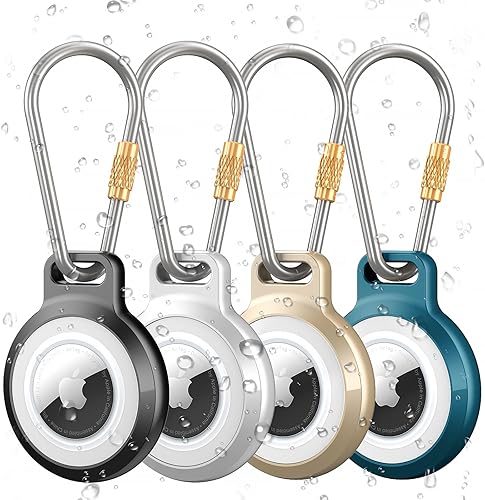 ZLIME Llavero para Airtags de Apple, paquete de 4 unidades de aleación de zinc impermeable, funda protectora para Airtags con soporte para AirTag,
