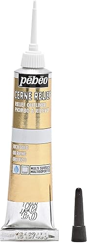 Miniatura 6 de Pebeo Vitrail - Pintura dimensional para alivio de cernas, tubo de 0.7 fl oz con boquilla, King Gold