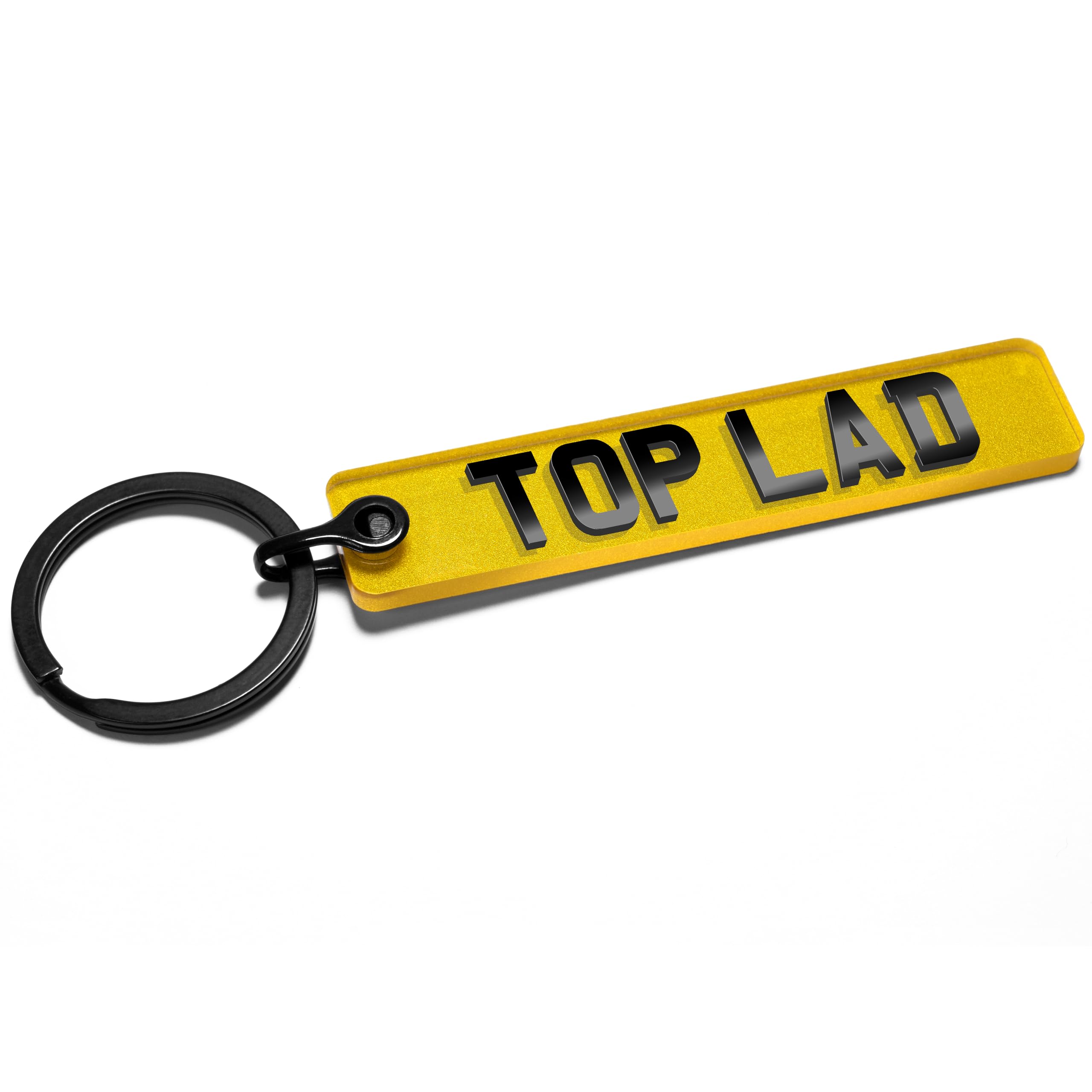 Pixly® Top Lad Licence Plate Keychain, Mini UK Number Plate Keyring, Name Key Chain, Car Registration Key Ring, Gift Reg Fob, Gift for Him