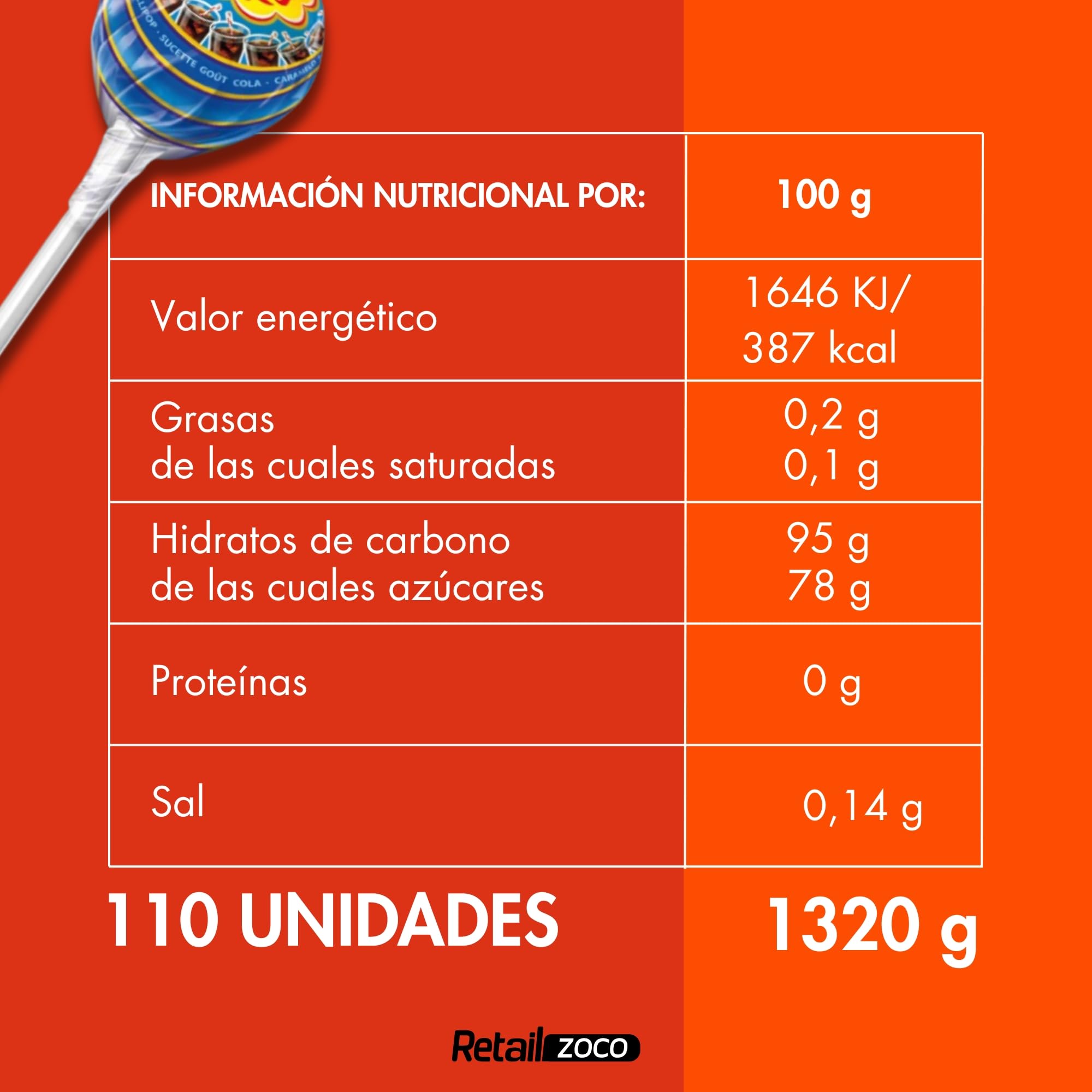 Caramelo Chupa Chups Original sabores Variados, Caramelo con palo de papel, Tamaño original, Apto para veganos, sin gluten, es completamente apto para celíacos, Contiene 1 caja de 100 unidades