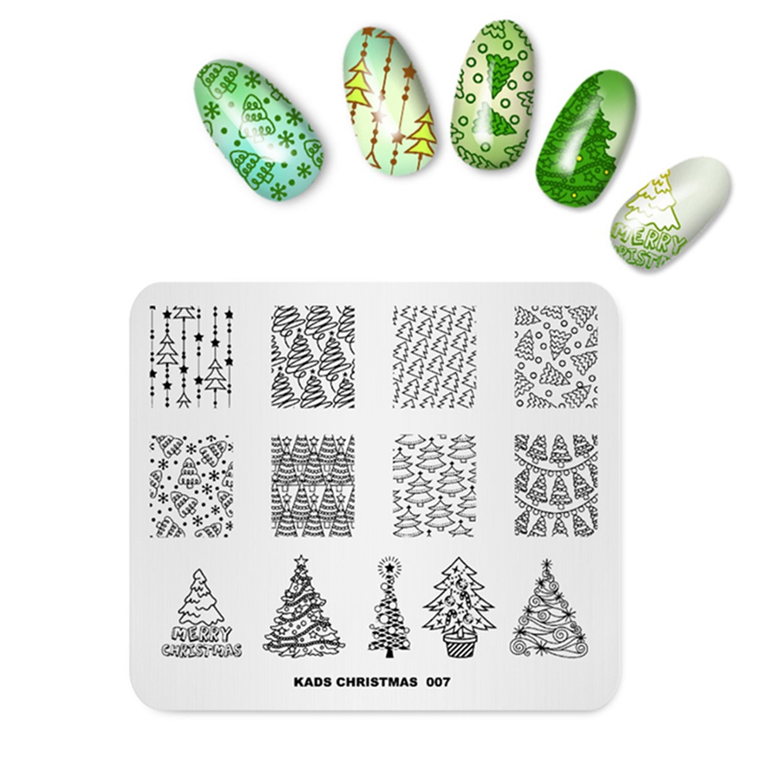 Christmas Nail Stamping Plates New Year Christmas Santa Snowman Snowflake Christmas Tree Manicure Print Image Template