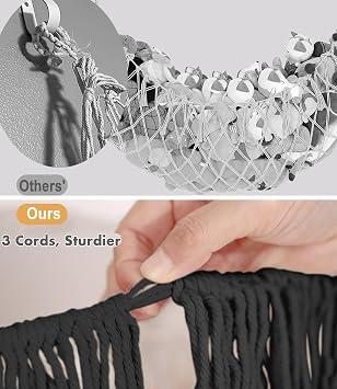 Stuffed Animal Hammock - Extra Large 63'' Long (Black)