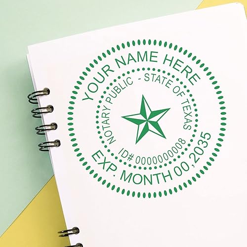 Miniatura 7 de Sello de notario público de Texas autoentintado, sello de notario Texas, impresión redonda, tamaño de 1-58 pulgadas de diámetro, hasta 10 K