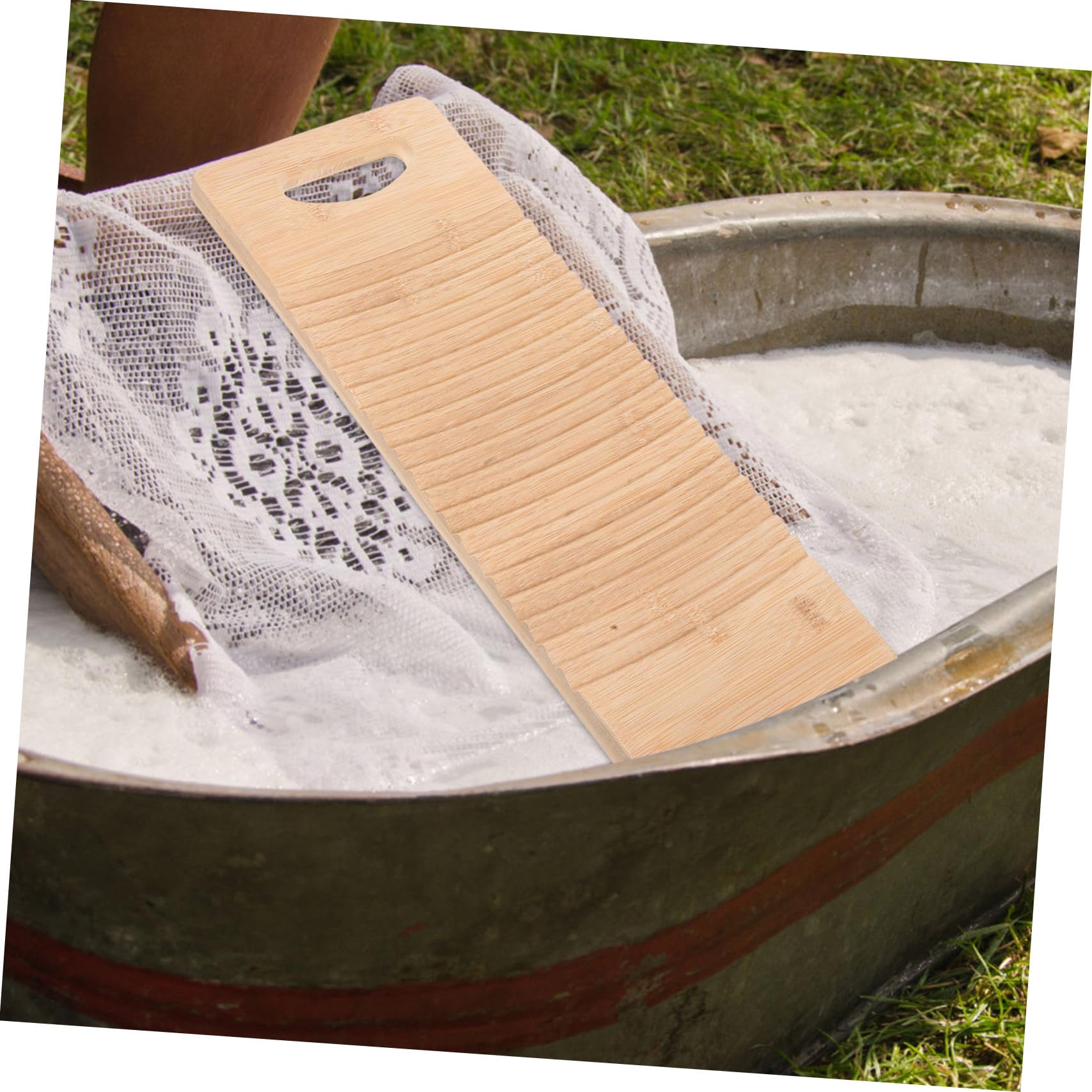 POPETPOP ASSE per Lavare Mano Vestiti in Legno Resistente Design Vintage Utensile Portatile per Bucato Domestico Facile da Usare e Riporre