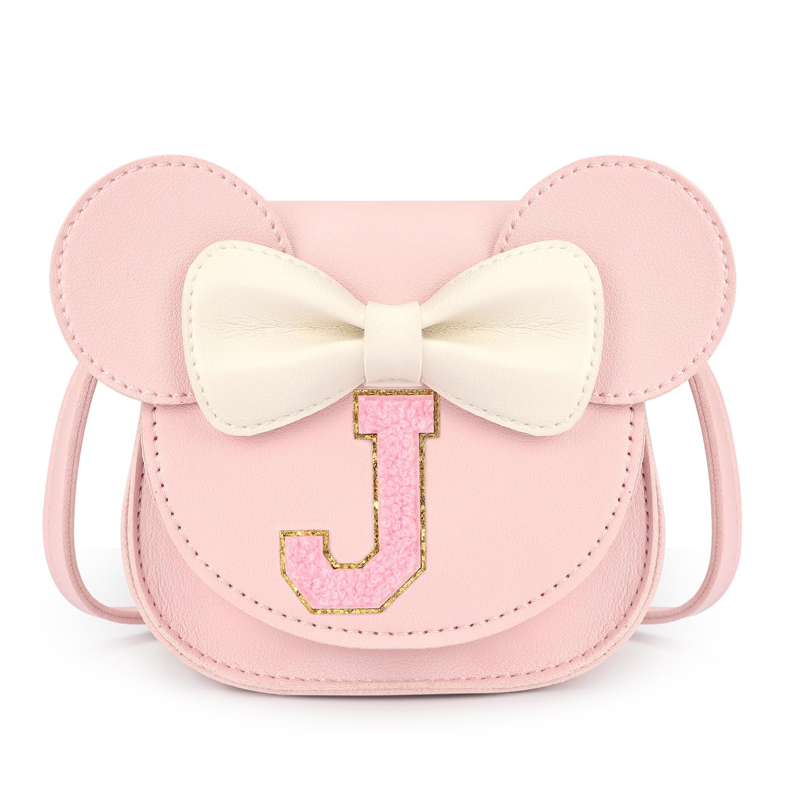 mibasies Toddler Purse for Girls Age 3-8, Pink Letter J Toy Birthday Gift