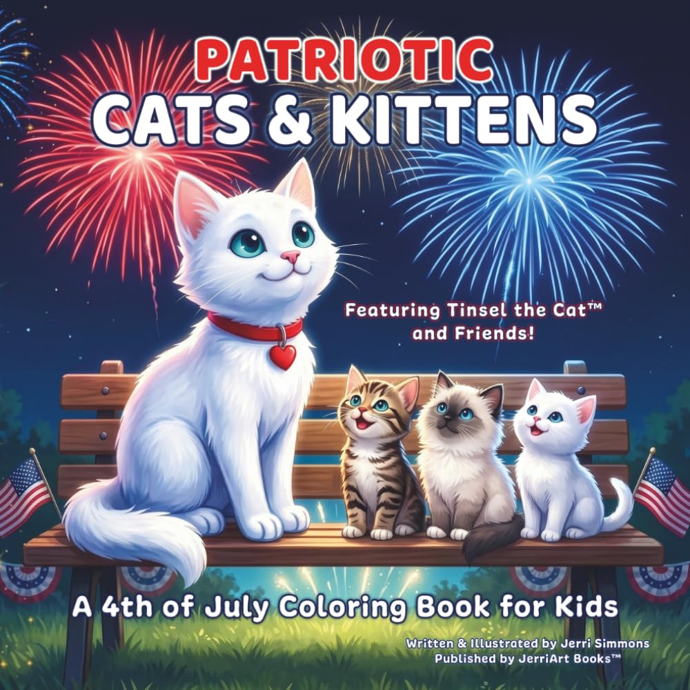 Patriotic Cats & Kittens: A 4th of July Coloring Book for Kids