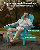 Vista 3 de YEFU Silla Adirondack, silla Adirondack de plástico de gran tamaño, sillas plegables para exteriores con soporte para tazas, silla de césped