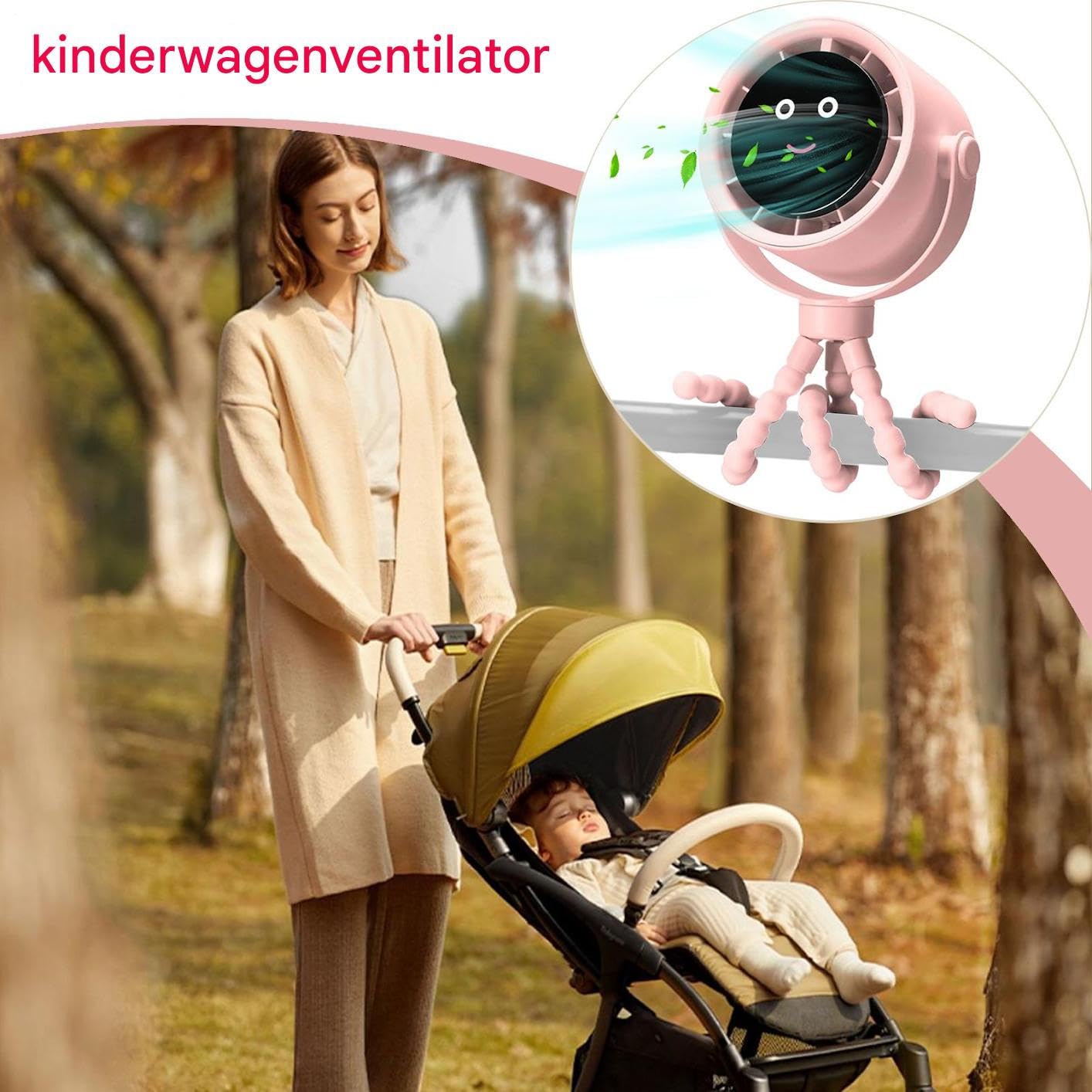 Ventilador Para Cochecito Enfriamiento Personal Para Bebés
