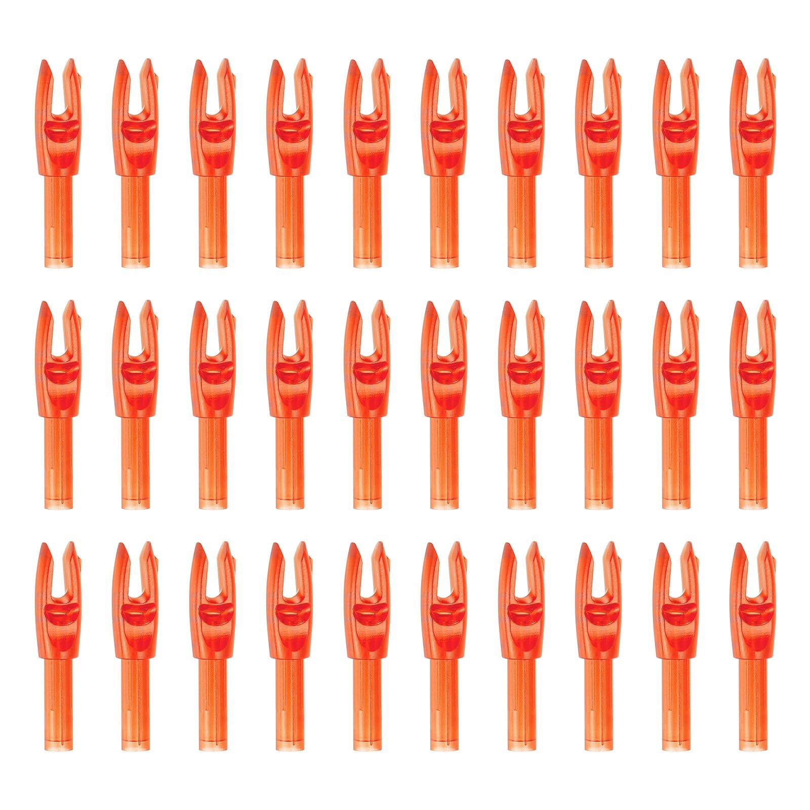 PATIKIL Archery Arrows Nocks 4.2mm, 30 Pack Plastic Insert Arrow Nock Replacement Arrow Tails for Hunting Shooting Compound Recurve Bow, Transparent Orange