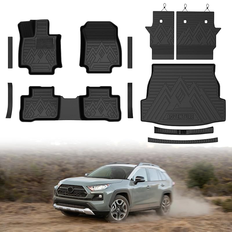 Kit de tapetes automotivos e protetor de porta-malas para Toyota RAV4 2019–2025, híbrido e gasolina, Mixsuper Liner