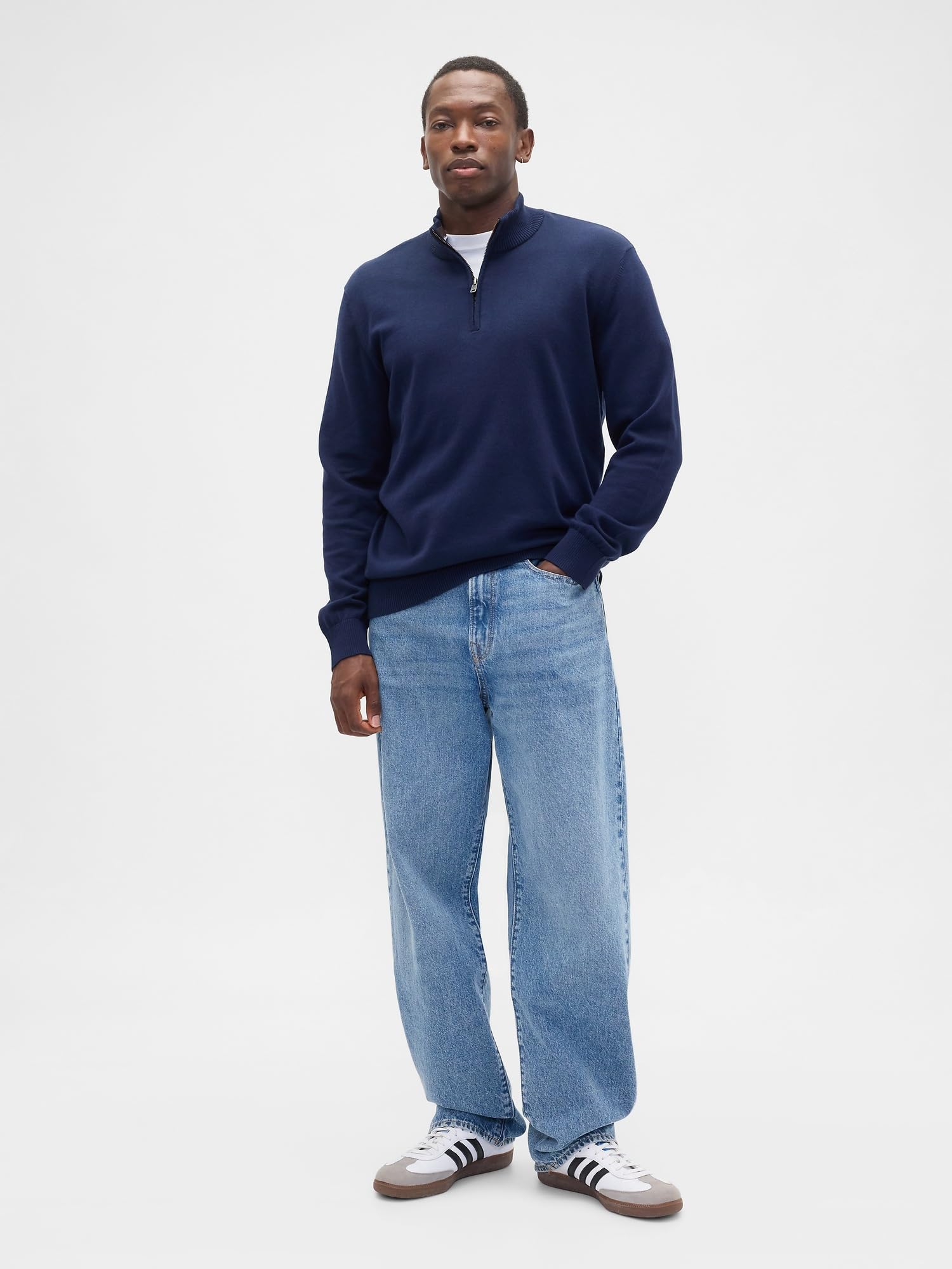 GAP Maglione Uomo Collo Alto Mezza Zip