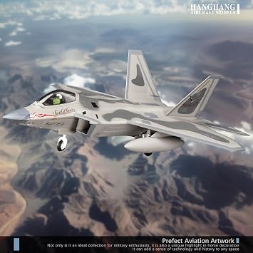 HANGHANG 1/100 Military Model Plane F-22 Raptor 01 Alloy Fighter Plane Model,Model Airplane for Collection and Gift