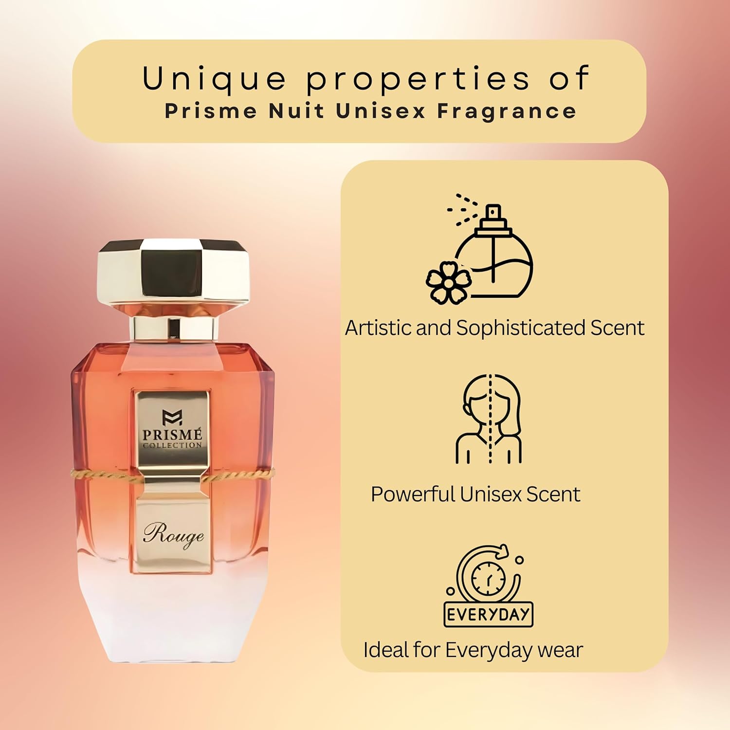 Prisme Rouge Perfume for Men and Women Eau de Parfum Travel Spray 3 Ounces