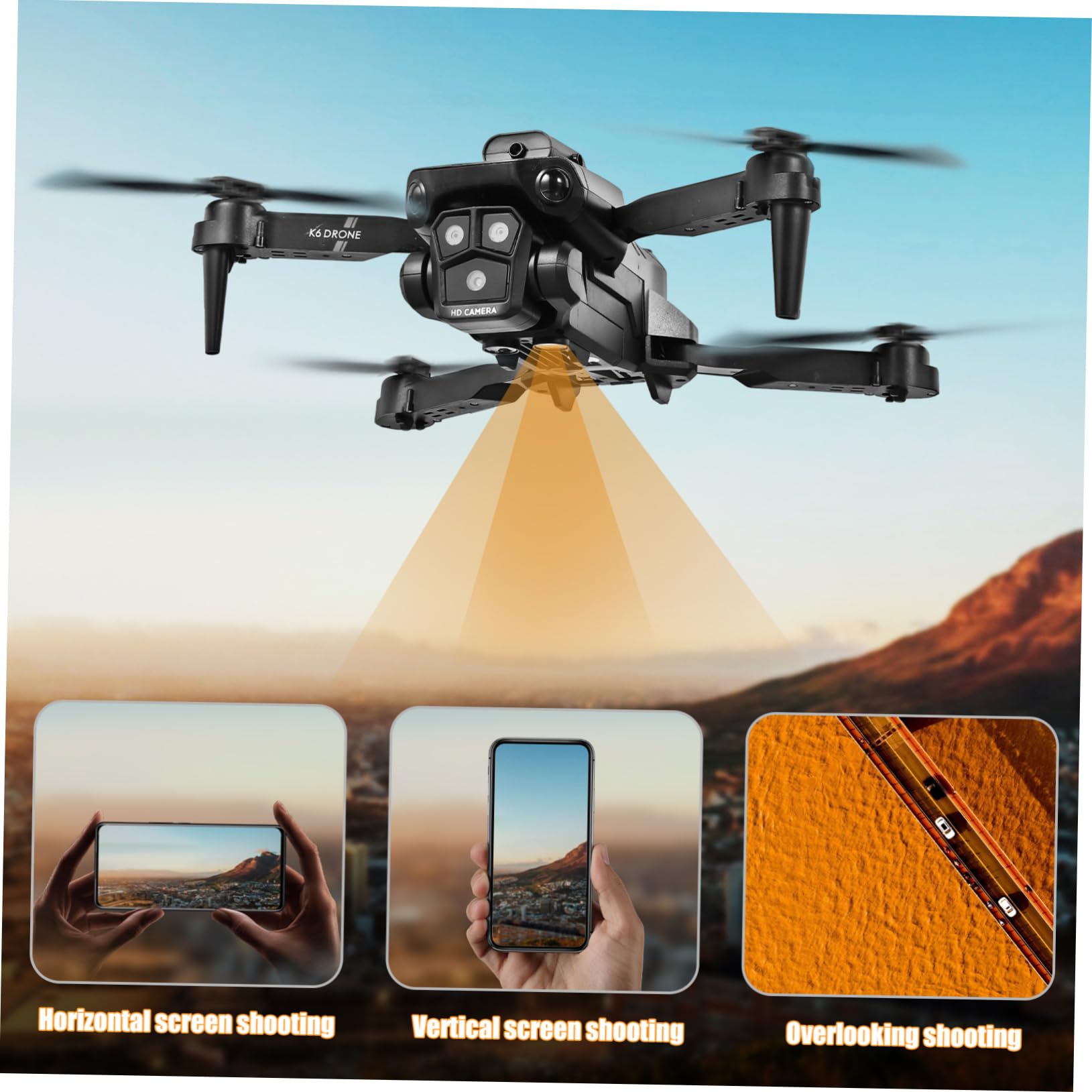 Dron Plegable Modelo Max con Triple Cámara HD y Evitación de Obstáculos