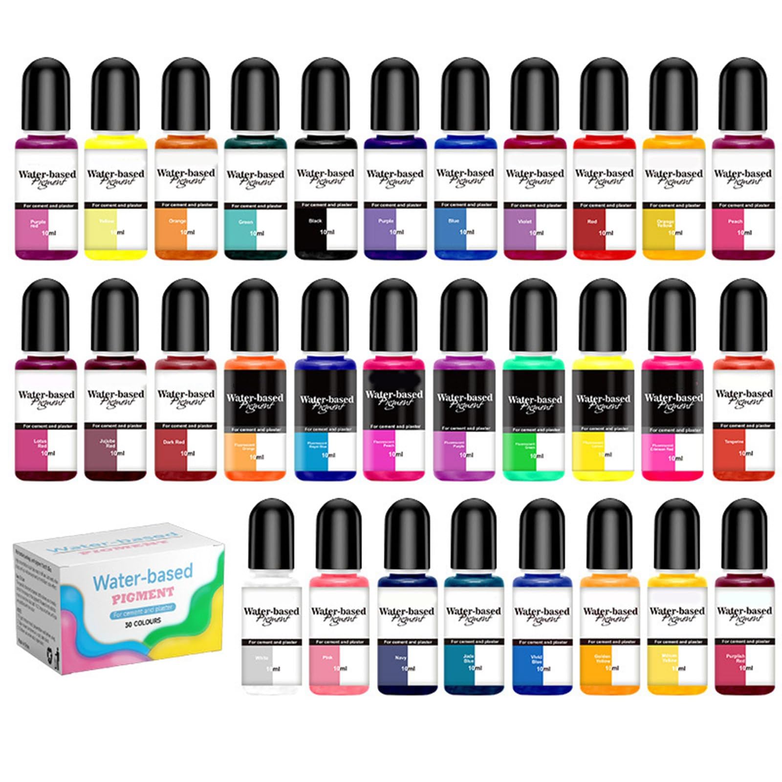 Juego de 30 botellas de tinta, resina epoxi, suministros para hacer joyas, colores intensos, pigmentos, adecuados para manualidades y suministros de manualidades