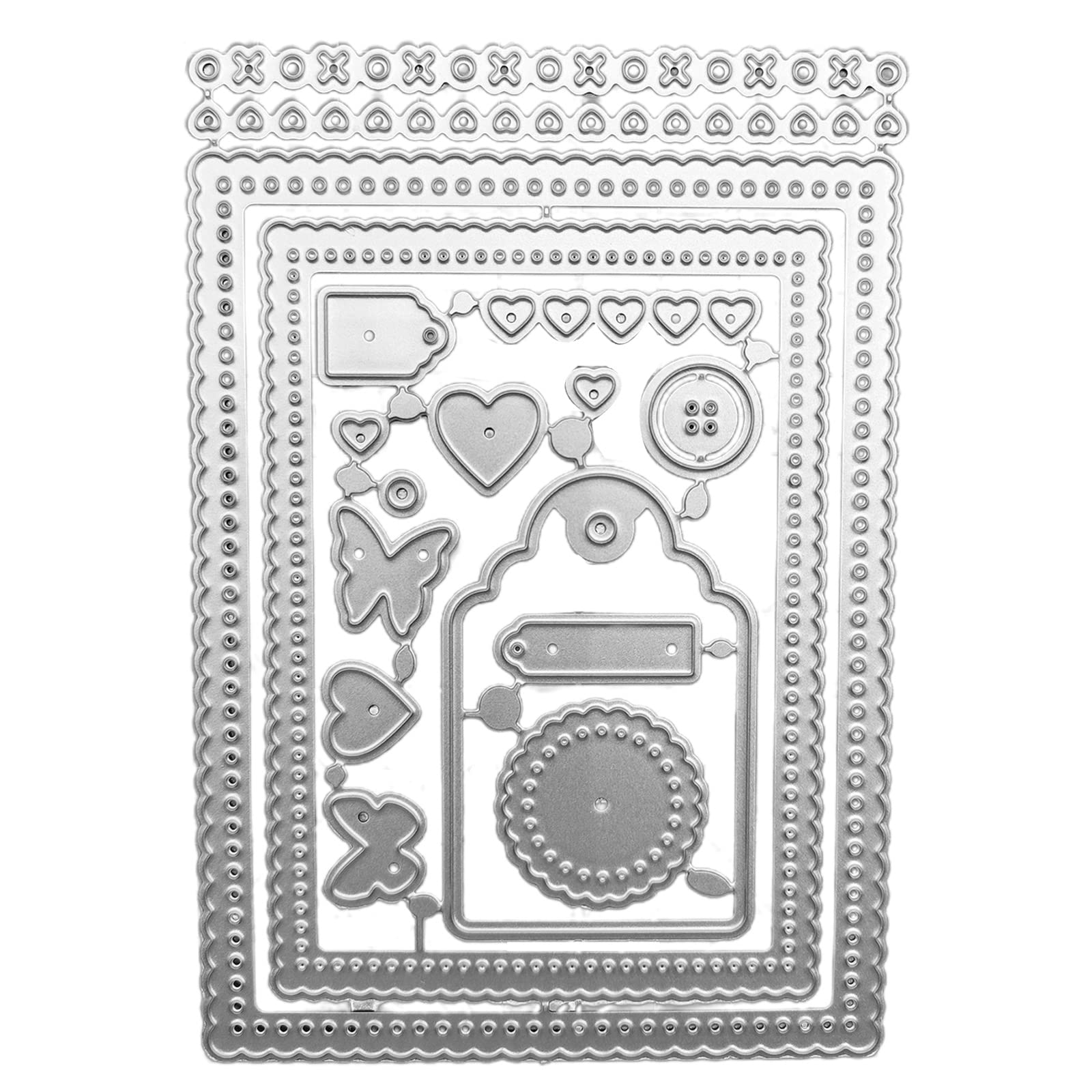 Yhplxyuus Carbon Steel Rectangle Lace Border Cutting Dies Embossing Stencils Template for Decorative Paper Album Card Decor Embossing Stencils Template for Scrapbooking