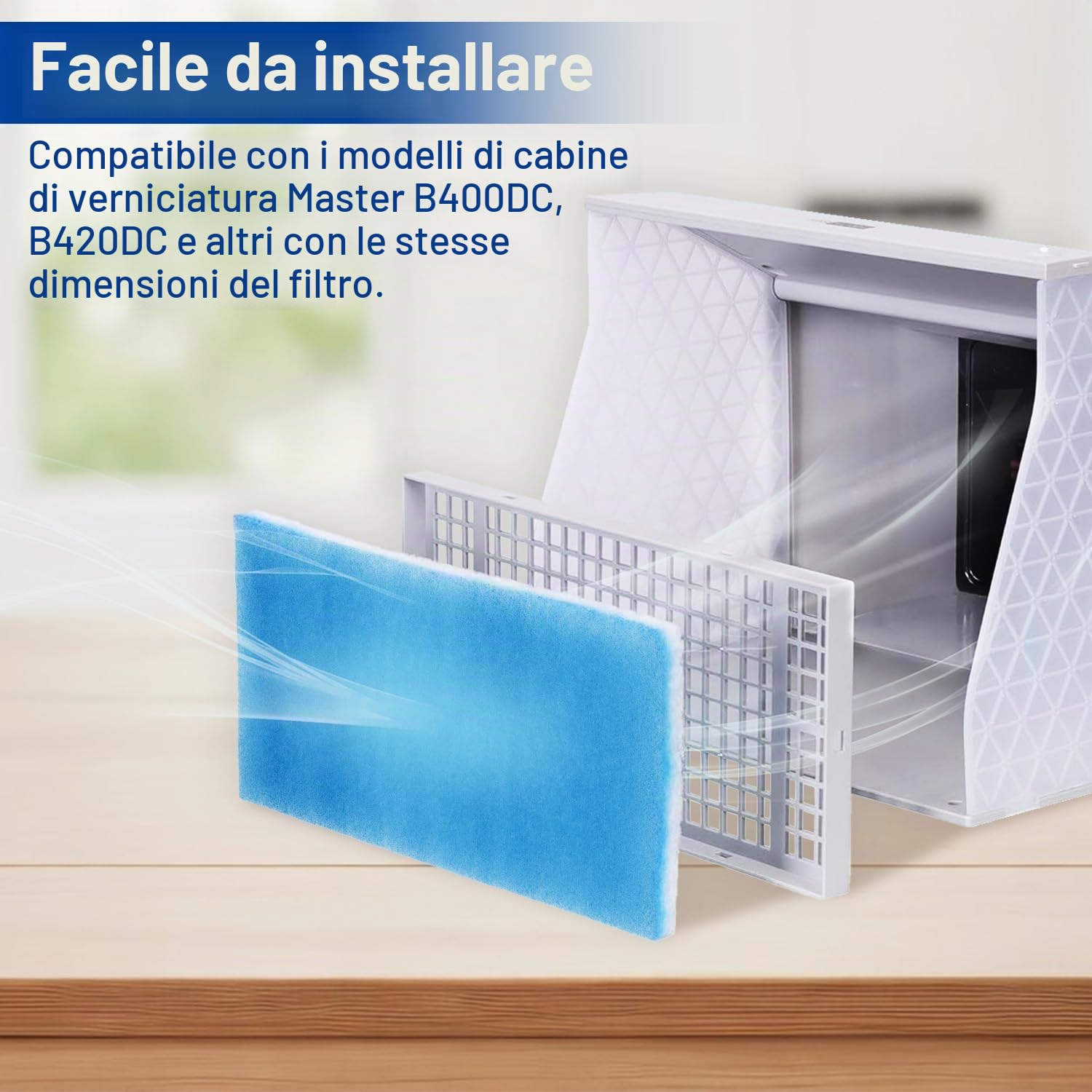 4 tappetini filtranti, filtro per aerografo, doppio strato, filtro ad aria, filtro aerografo, accessorio portatile, filtro di ricambio adatto per cabine di spruzzo