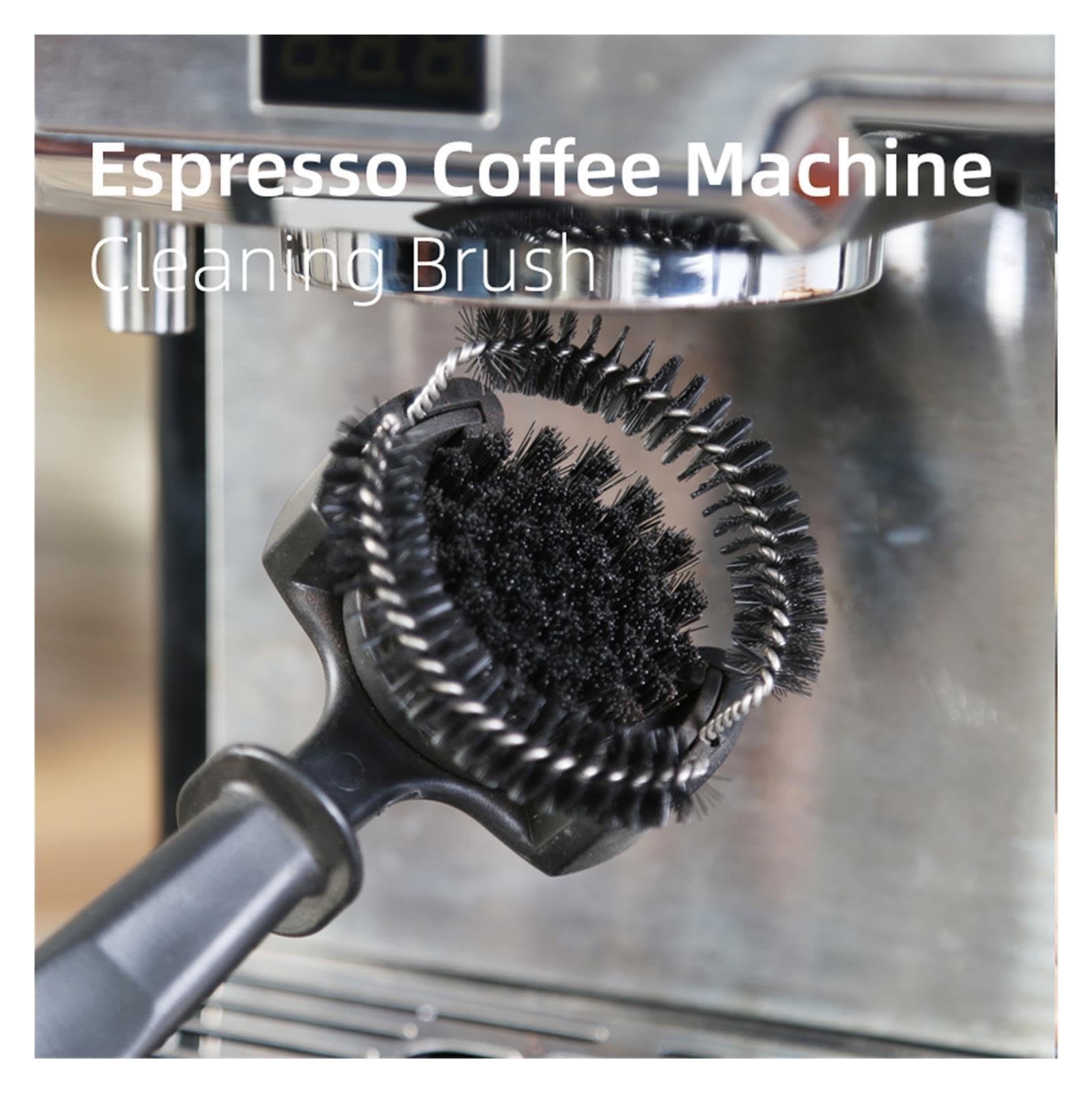Spazzola pulizia gruppo espresso con cucchiaio e paraspruzzi