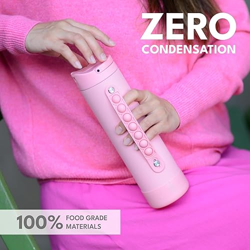 Miniatura 5 de Elemental Botella de Agua Icónica para Niños para la Escuela - Botellas de Agua Aisladas 100% a Prueba de Fugas con Tapa de Pajita y Asa Pop-It para