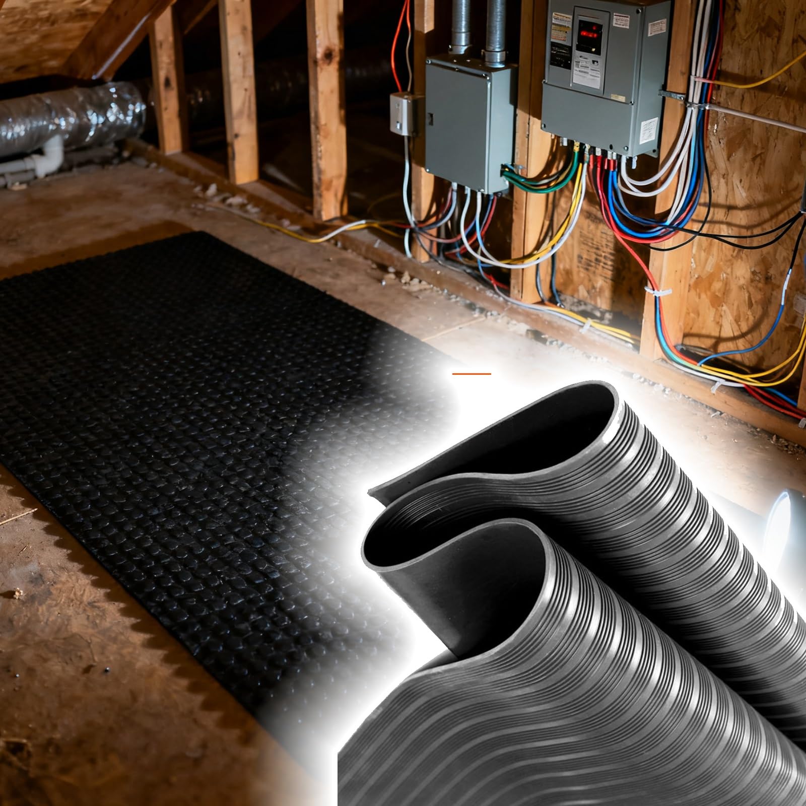 Alfombrilla Aislante, Alfombrilla de Caucho dieléctrico de 3 mm de Espesor - Almohadilla de Suelo Aislante Flexible de 1 m de Ancho para vehículos recreativos y centrales eléctricas, alfombr
