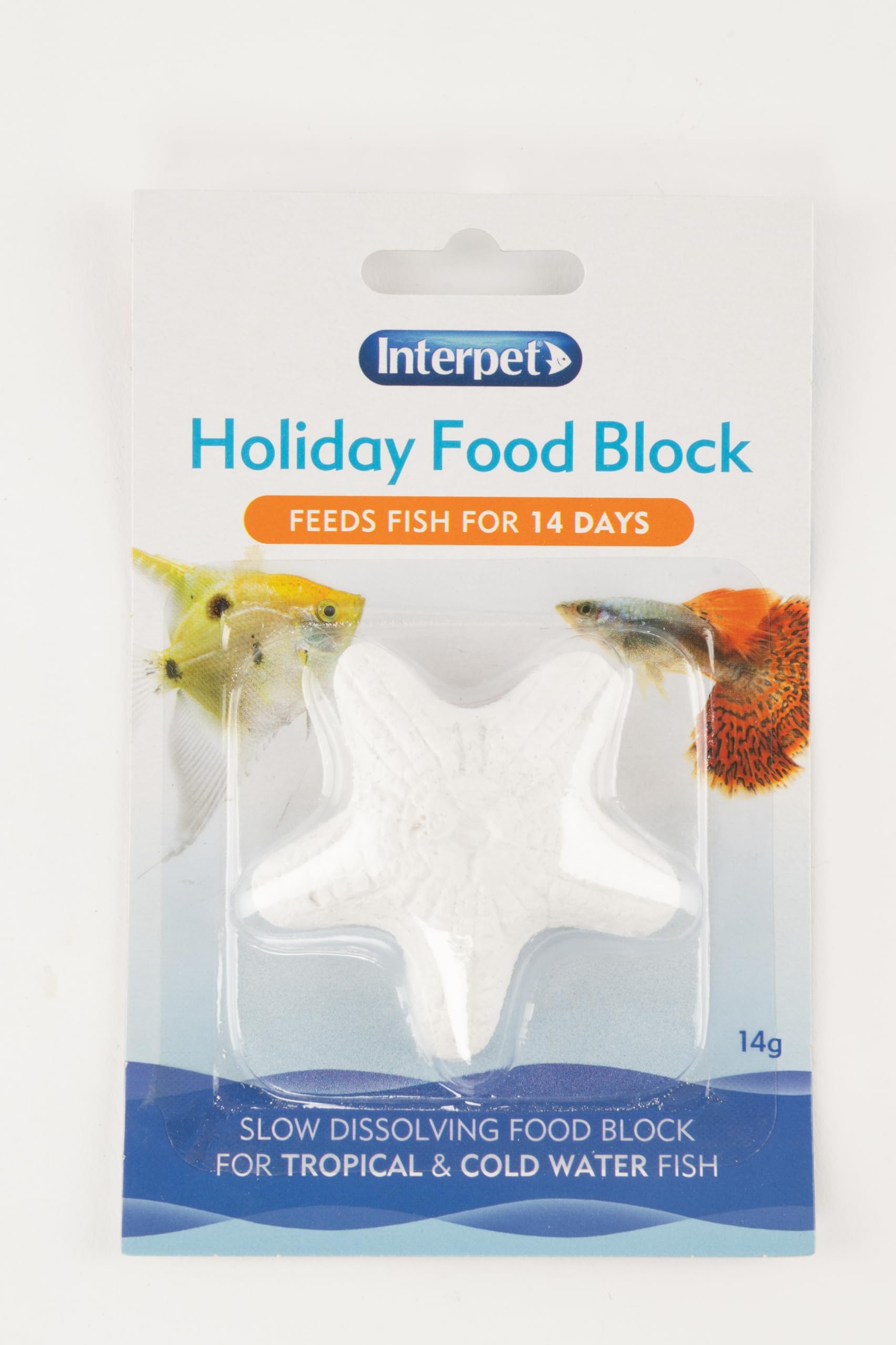 Interpet Slow Release Holiday Mineral Aquarium Fish Food Block, Contains Freeze Dried Tubifex, Daphnia, Brine Shrimp and Mosquito Larvae, up to 14 Day Supply, 13g