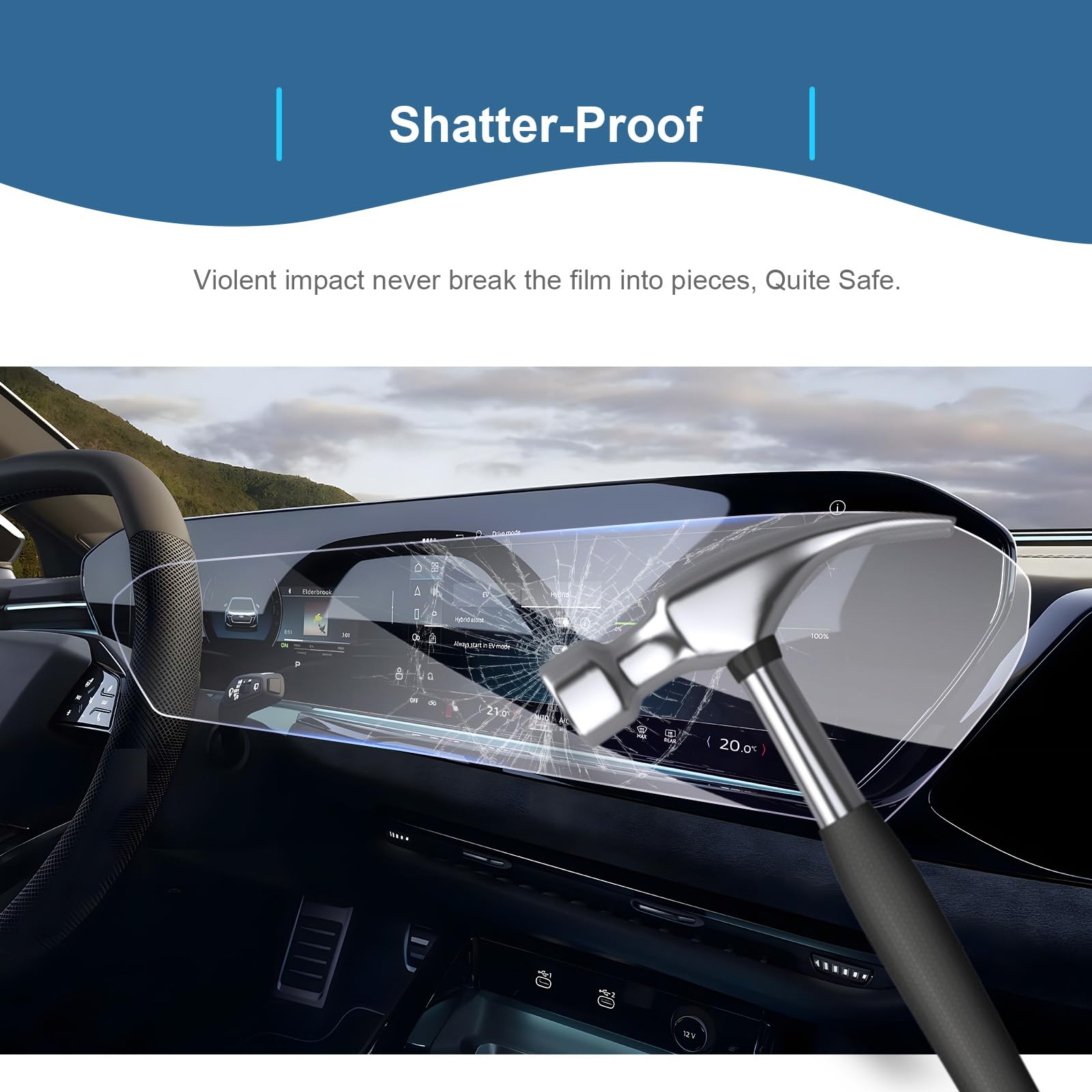 GAFAT Pellicola protettiva in vetro compatibile con Audi A5 Q5 A6 Q6 e-tron 2027 2027 per MMI Touch da 14,5 pollici e cabina virtuale da 11,9 pollici, accessori touch screen, HD trasparente, 9H