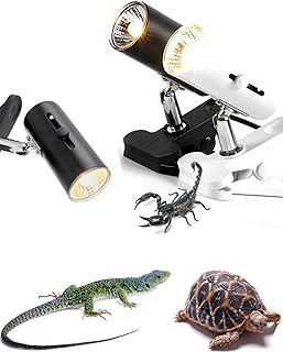Reptile Heat Lamp Fixture - Reptile Heater Turtle Lamp W/ Heat Bulb, Temperature Switch Reptile Basking Light, Heat Light for Gecko Bearded Dragon Terrarium & Aquarium - Heat Clamp Lamp (25)