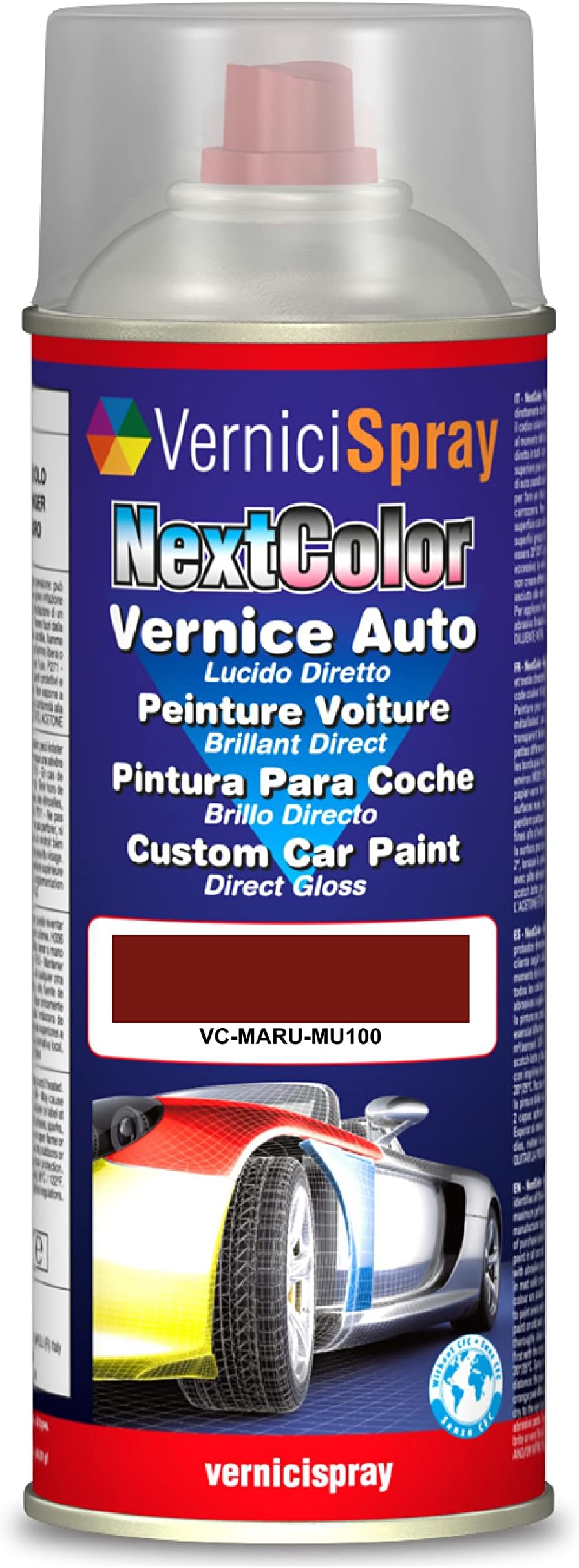 MU100 APPLE RED Automotive Touch Up Paint in spray 400 ml by VerniciSpray
