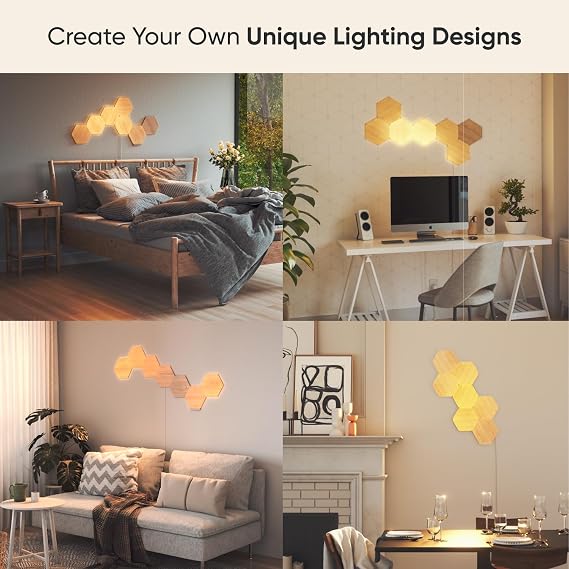 Nanoleaf Elements Hexagon Lights, Smart RGBW LED Wall Light Panels, 7 PK | Compatible with Alexa, Home Wall Decor for Living Room with Music Sync, Smarter Kit