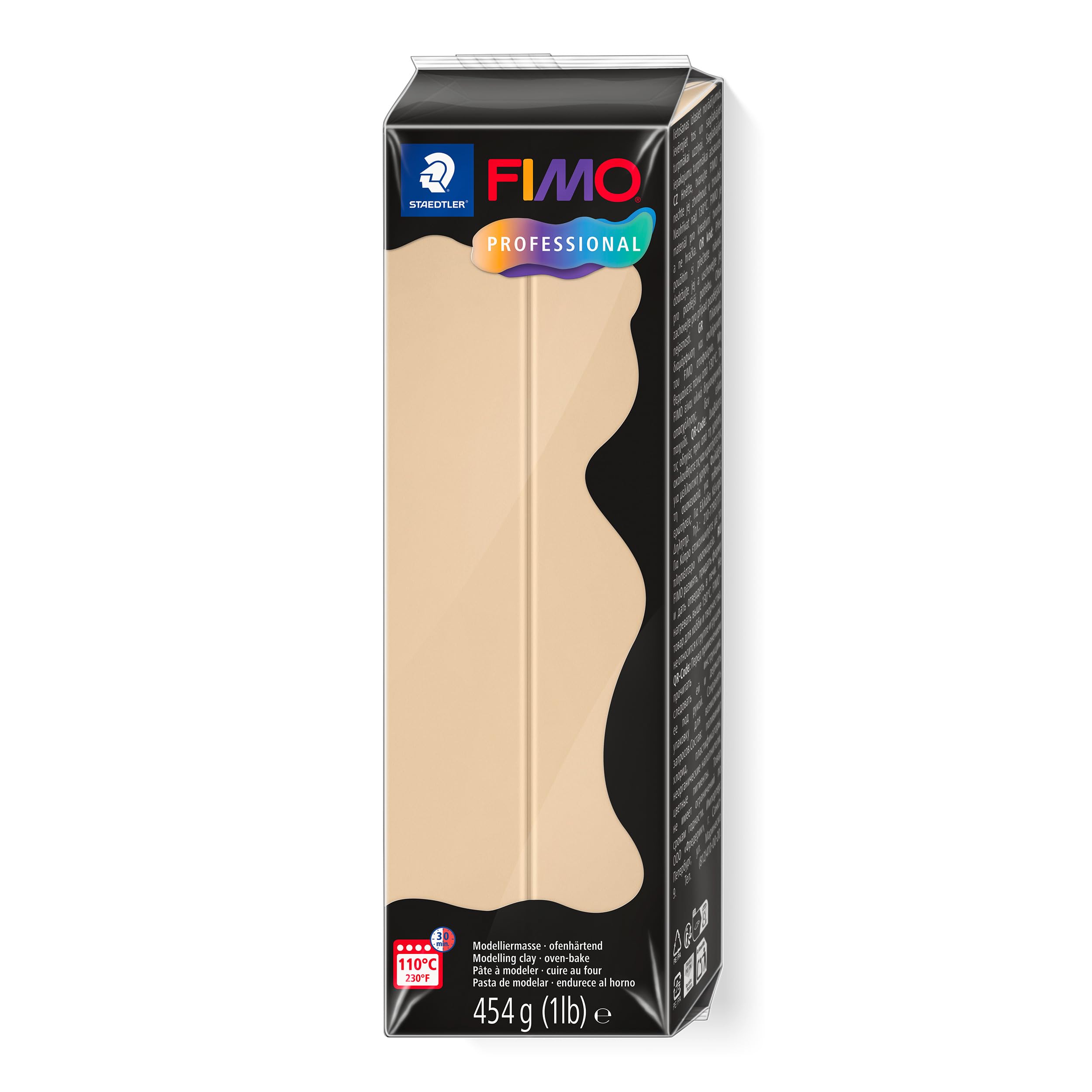 Rayher 34448160 Pasta modellabile termoindurente Fimo Professional, Panetto grande da 454g, colore Giallo limone