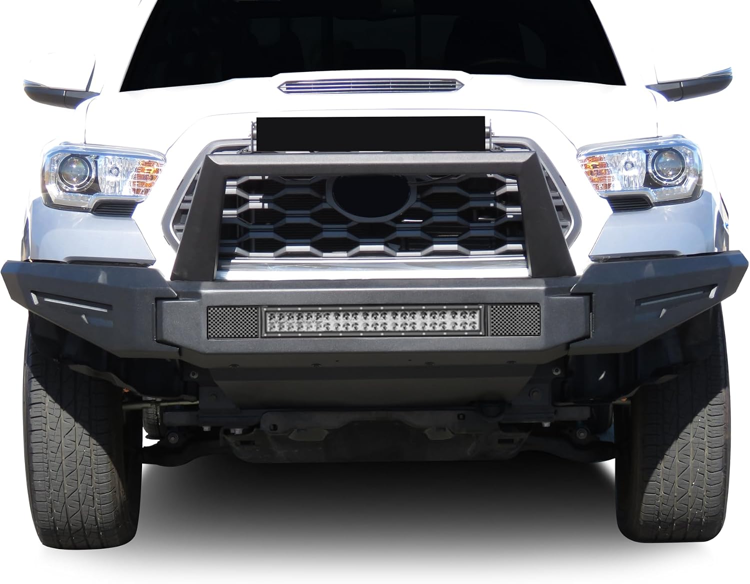Black Horse Armour II Heavy Duty Modular Front Bumper Modular Matte Black Compatible with 2016-2023 Toyota Tacoma-AFB-TA21-K1