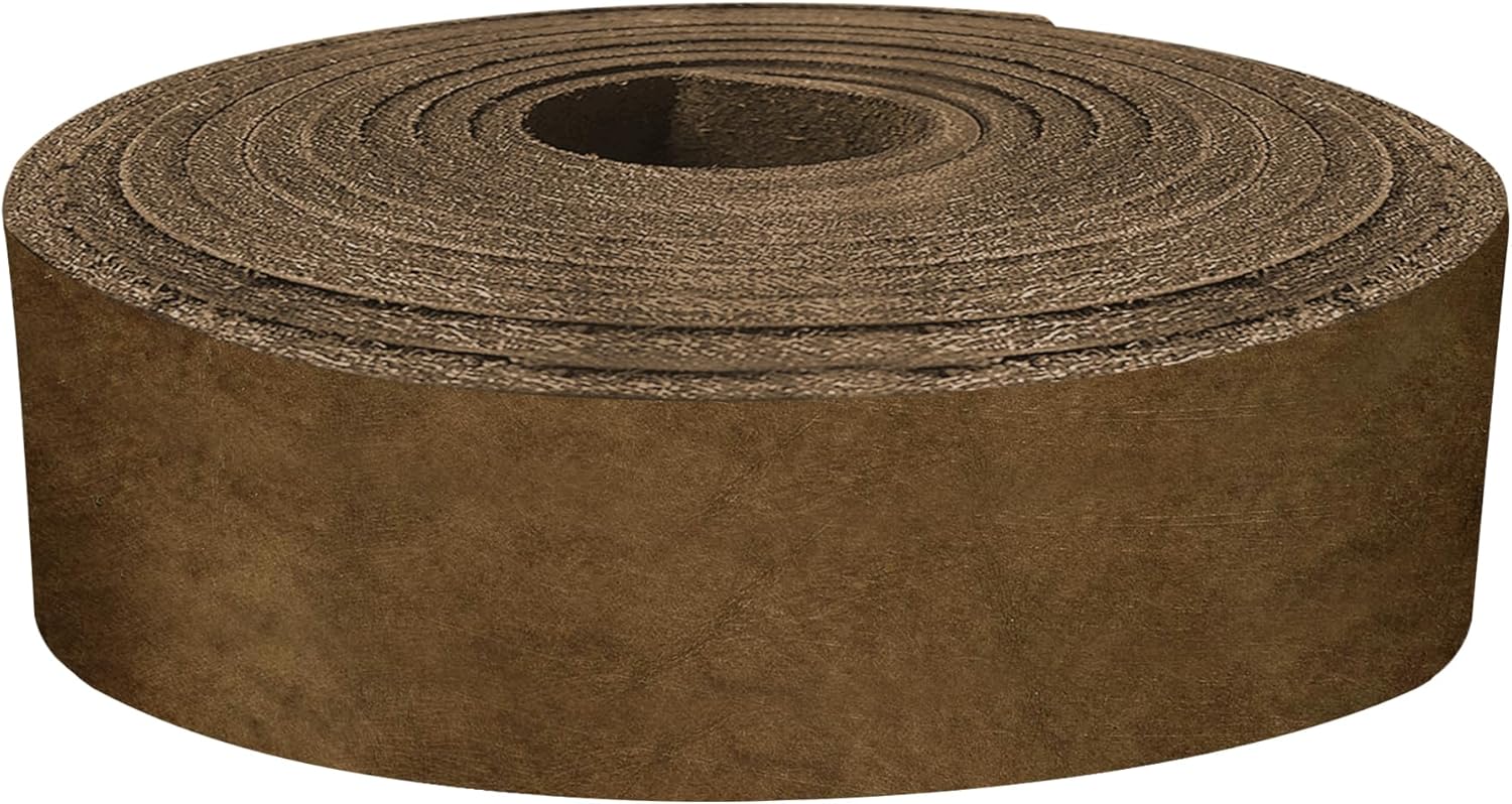 ELW 9-10 oz (3.6-4mm) Latigo Leather Belt Grade Straps & Strips | Size: 8"x72" (20.32 x 183cm) | Yellow Brown | Full Grain Cowhide, Heavy Duty Holsters, Sheathes, Saddle, Guitar Straps, DIY Crafts