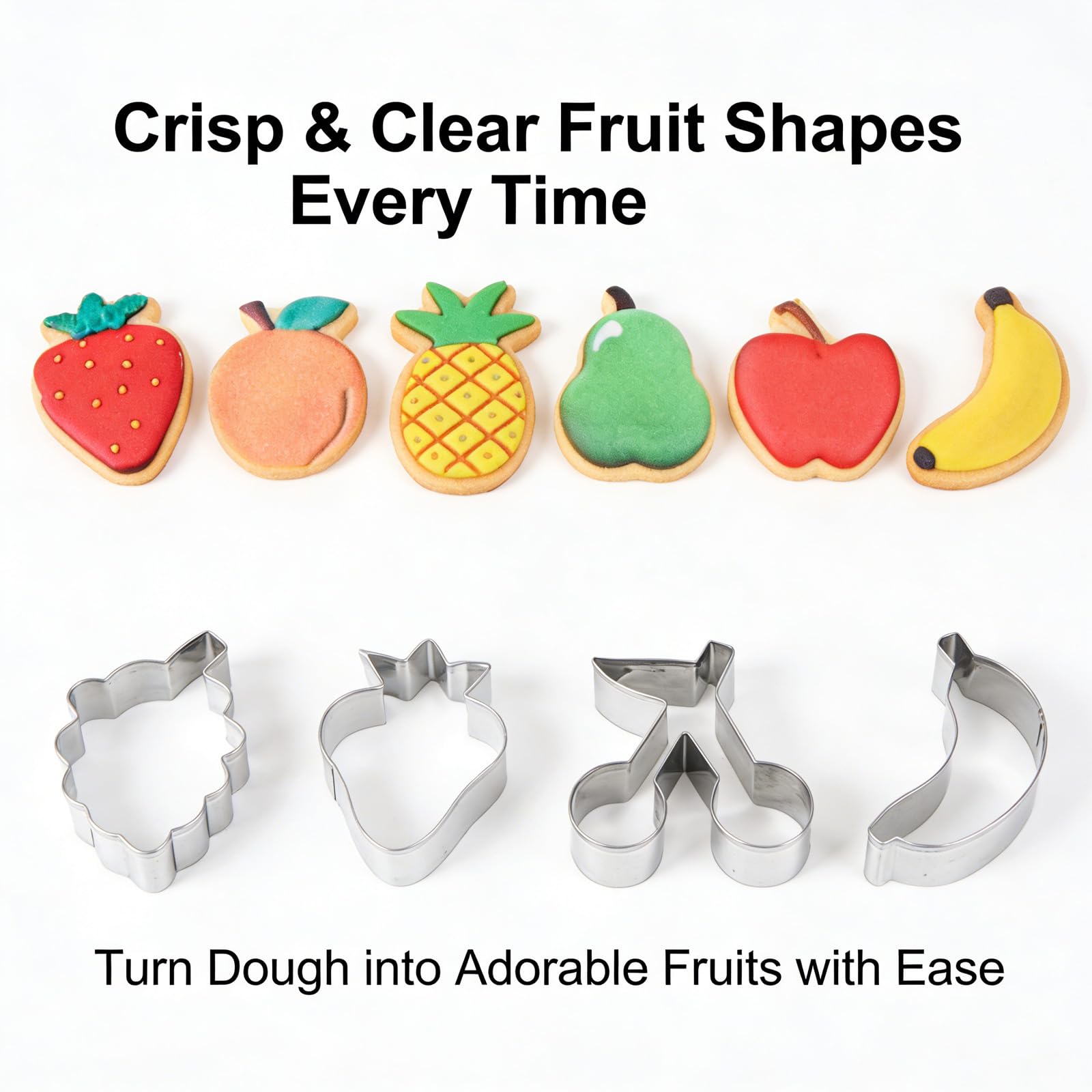 Ensemble de 12 Emporte Pièces Fruits en Acier Inoxydable, Moules à Biscuits Multifonctions pour Fondant, Pâtisserie et Sandwiches, Formes Créatives, Idéal pour Enfants et Cuisine en Famille - 5