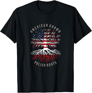 American Grown Polish Roots USA Poland Flag Heritage Tree T-Shirt