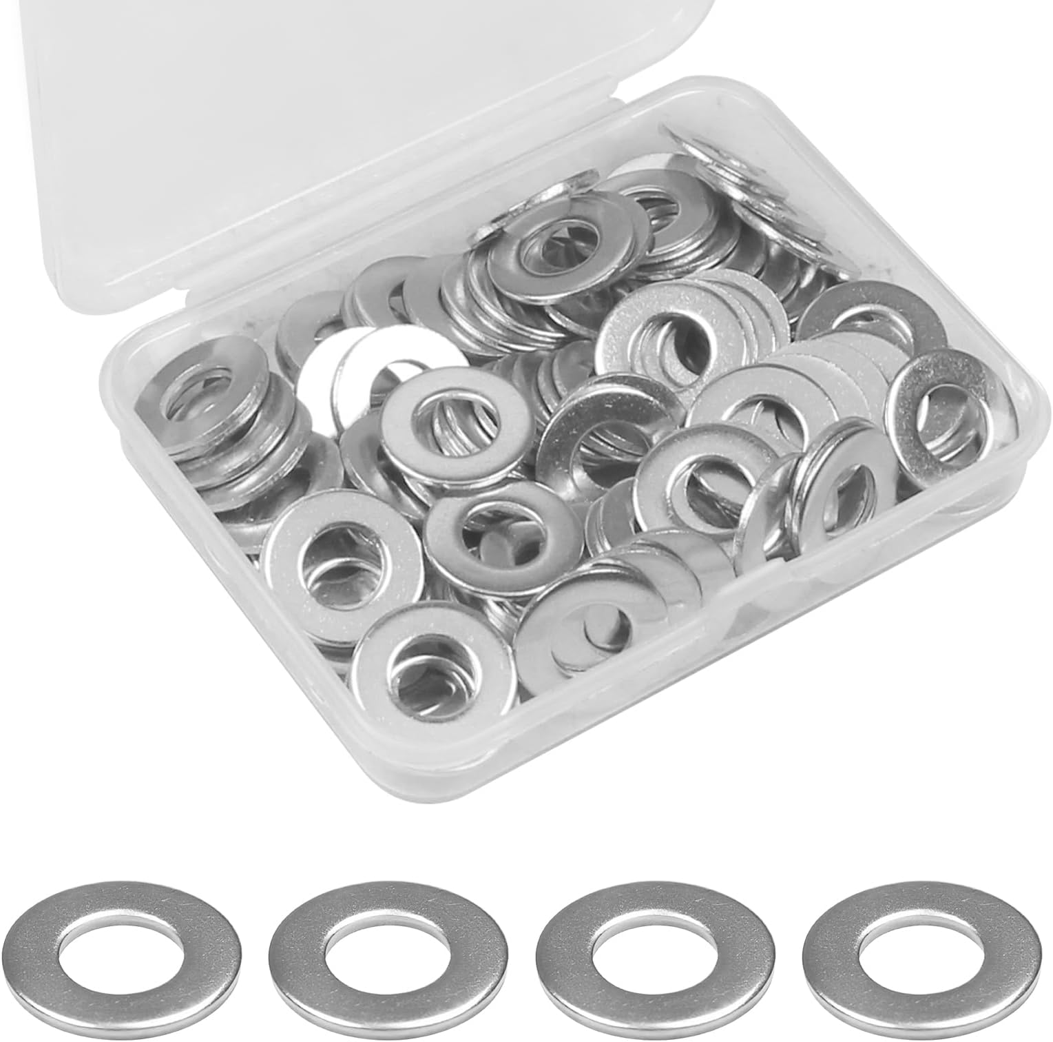 Yinpecly 100pcs 5/16'' Flat Washers OD 3/4'', 304 Stainless Steel Washers,SAE Metal Washers for Screws Bolts