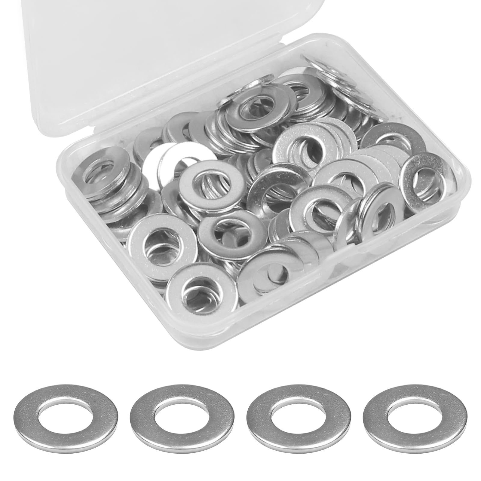 Stainless Steel Flat Washers - 200 Pack 8# -9 Stainless Steel Flat Washers - 200 Pack 8# -9