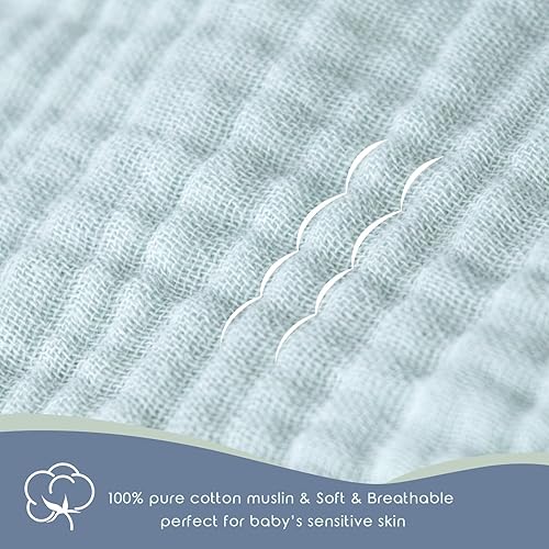 Miniatura 6 de Pañales de muselina orgánica ultra suaves para bebés recién nacidos, paquete de 3 sacos de dormir ajustables (estilo vitalidad, 0-3 meses)