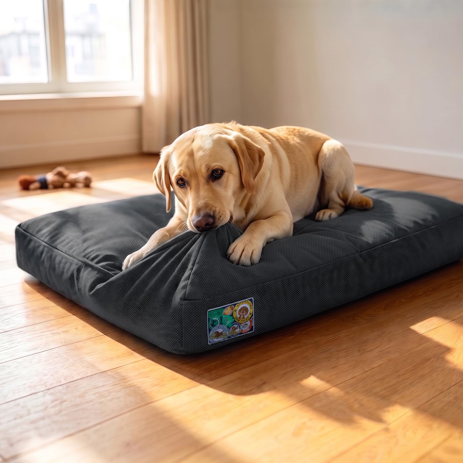 FURTIME - Cama indestructible para perro, a prueba de masticación, almohadilla grande para masticadores agresivos, lavable y duradera, impermeable, tapete para mascotas con cubierta extraíble para